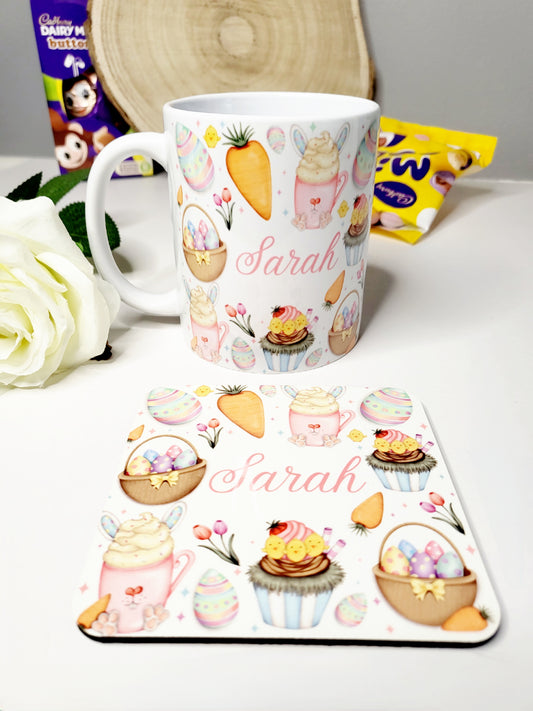 Personalised Easter Mug & Coaster Set