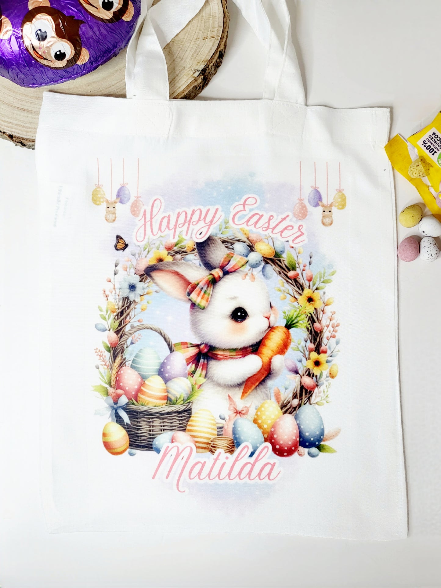 Personalised Easter Egg Hunt Bag - Boy or Girl Bunny