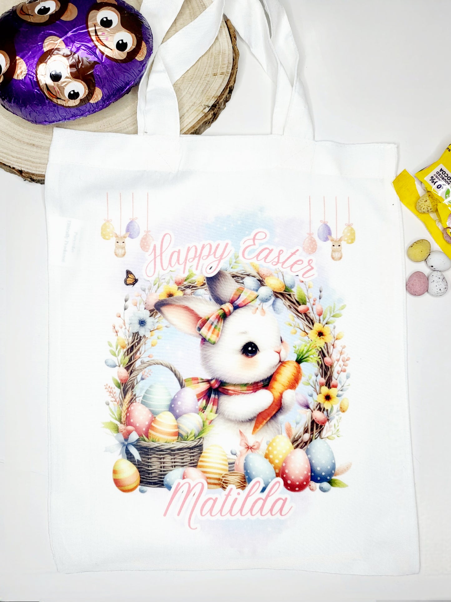 Personalised Easter Egg Hunt Bag - Boy or Girl Bunny