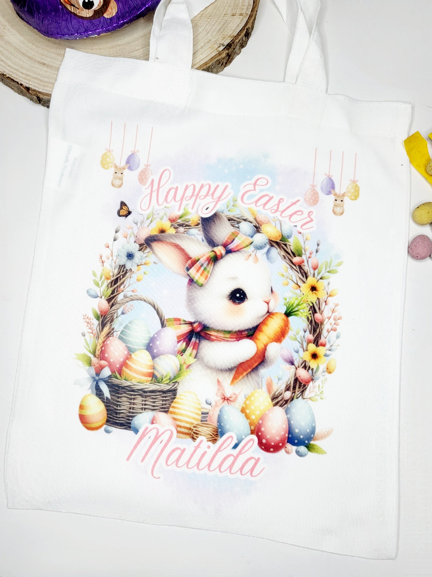 Personalised Easter Egg Hunt Bag - Boy or Girl Bunny