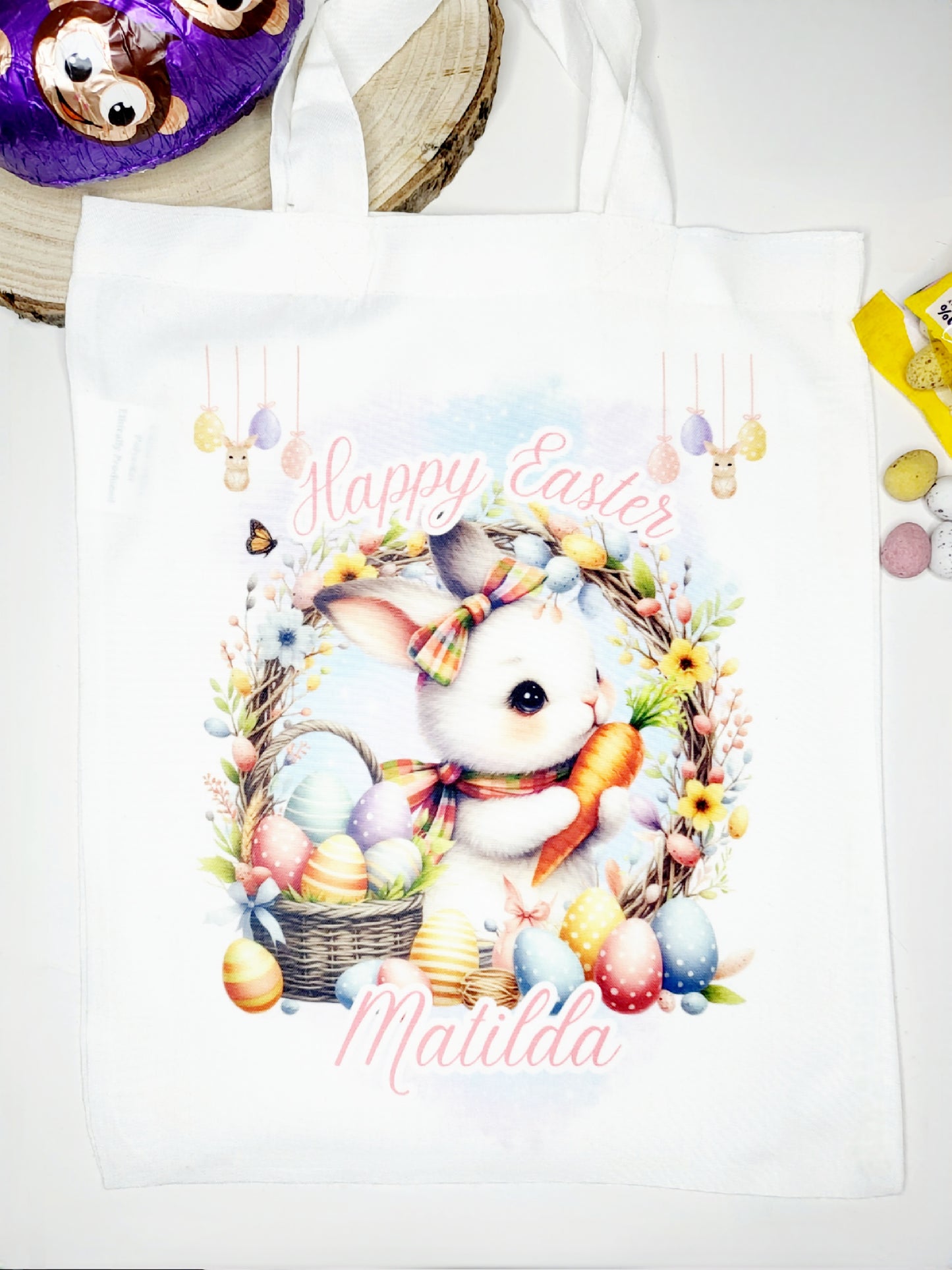 Personalised Easter Egg Hunt Bag - Boy or Girl Bunny