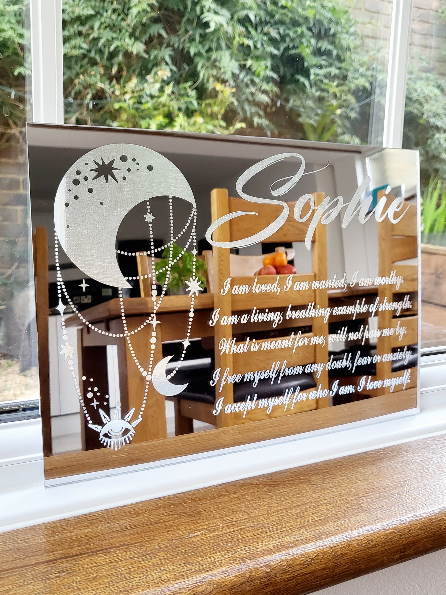 Personalised Positive Affirmations Acrylic Wall Mirror - 4 Sizes