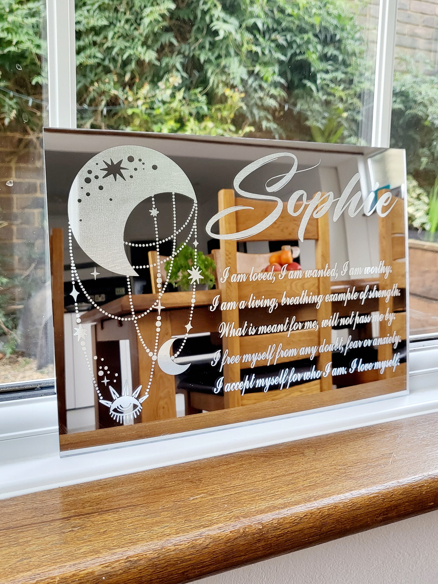 Personalised Positive Affirmations Acrylic Wall Mirror - 4 Sizes