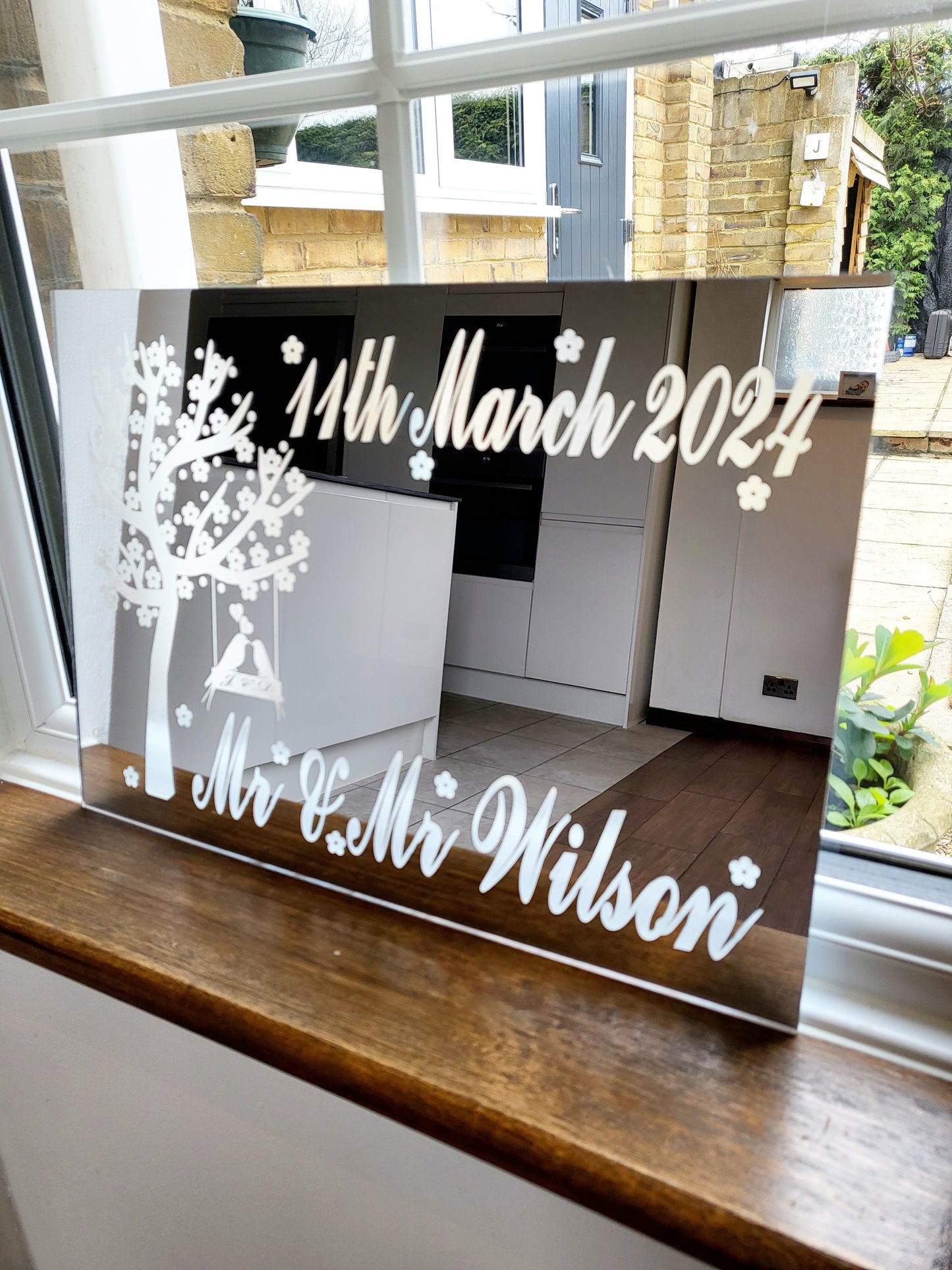 Personalised Wedding/Anniversary Acrylic Wall Mirror - 4 Sizes