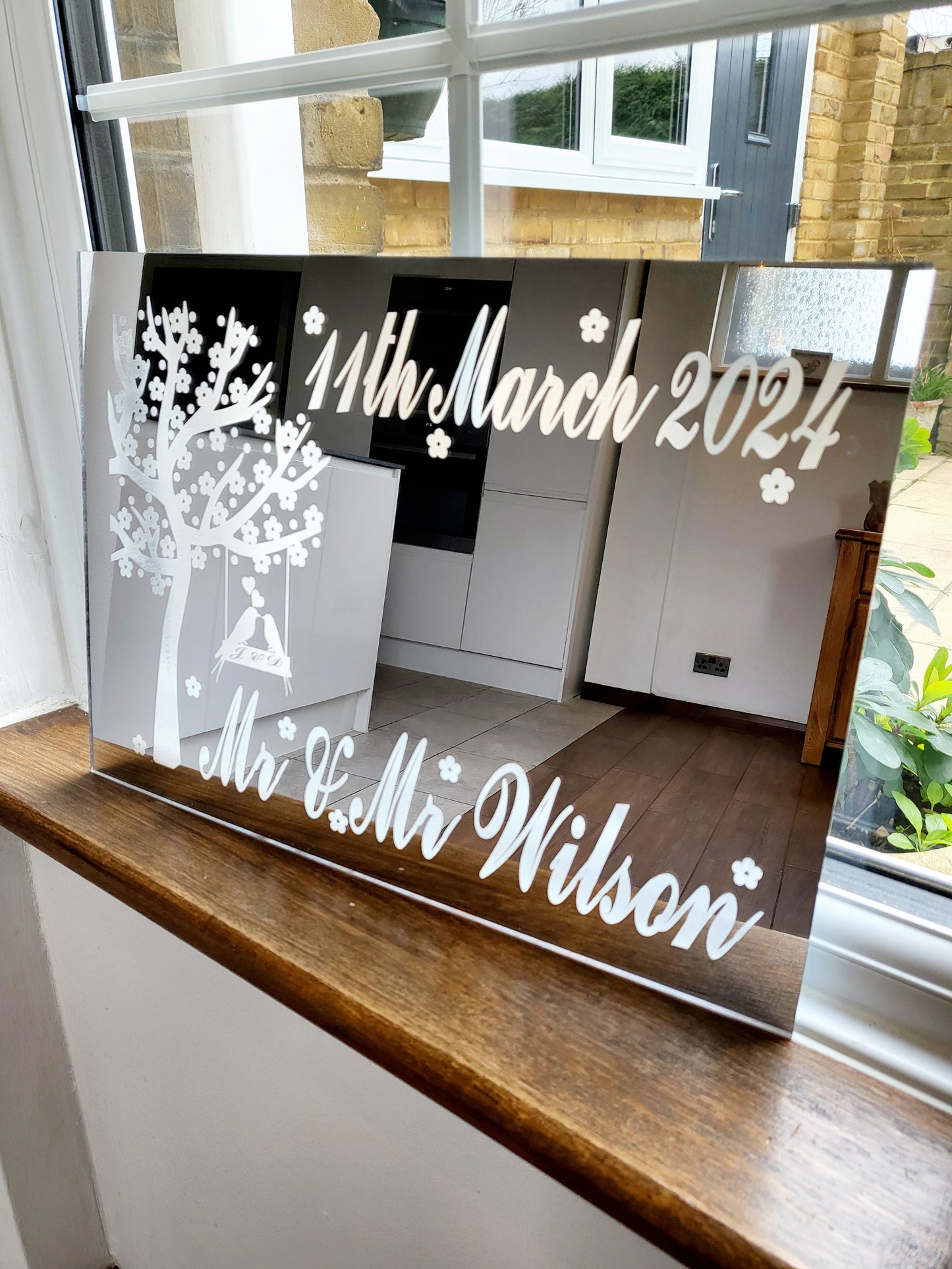 Personalised Wedding/Anniversary Acrylic Wall Mirror - 4 Sizes