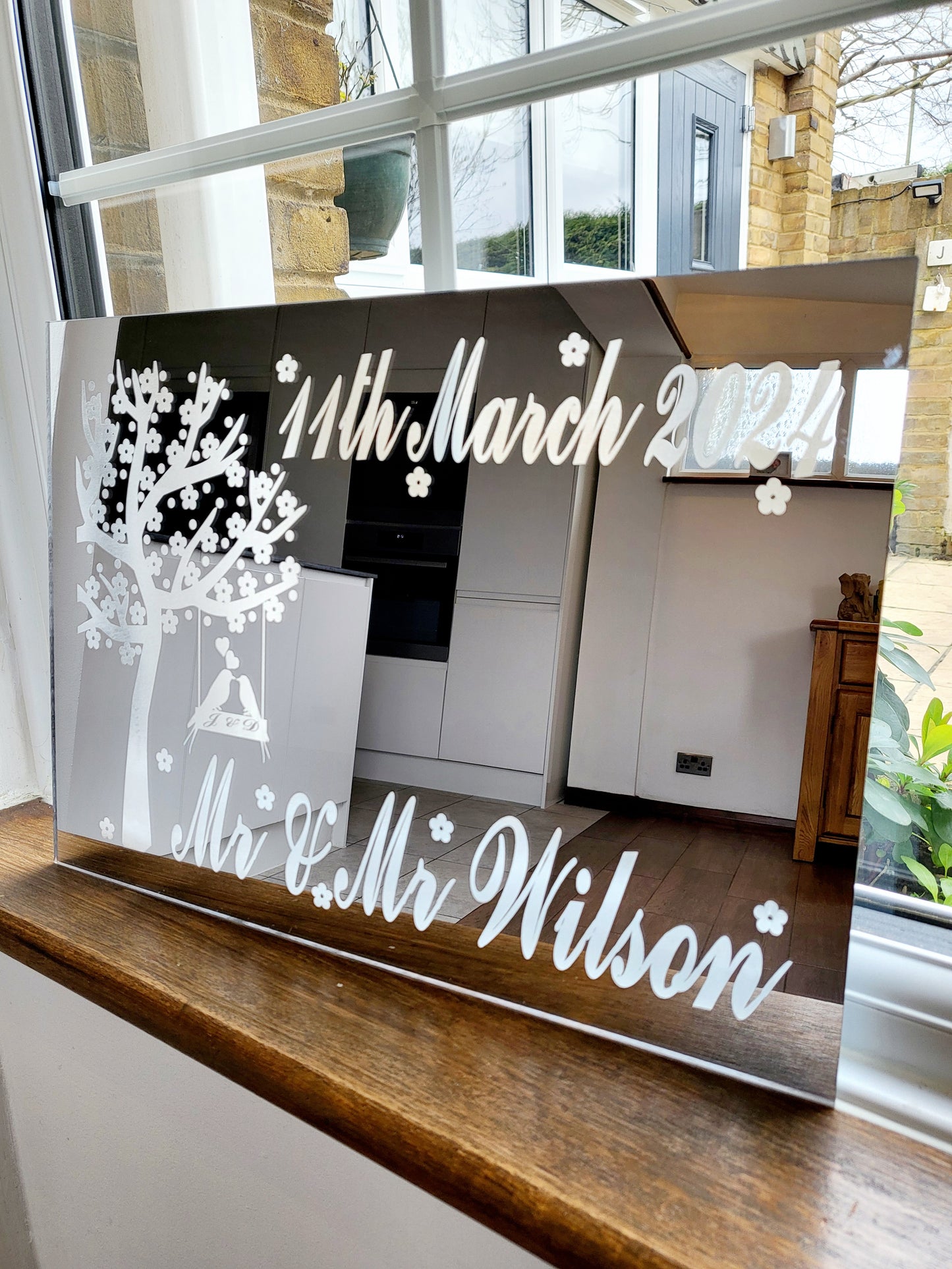 Personalised Wedding/Anniversary Acrylic Wall Mirror - 4 Sizes