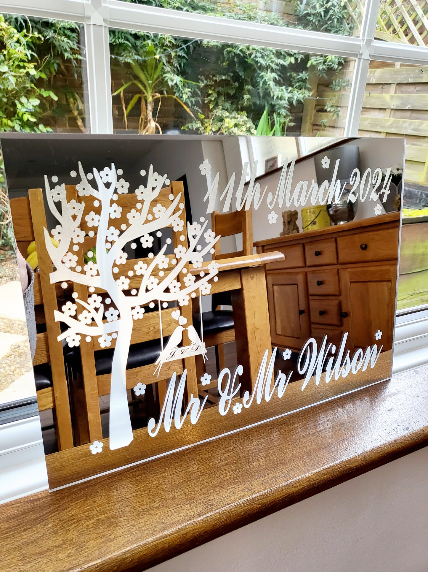 Personalised Wedding/Anniversary Acrylic Wall Mirror - 4 Sizes