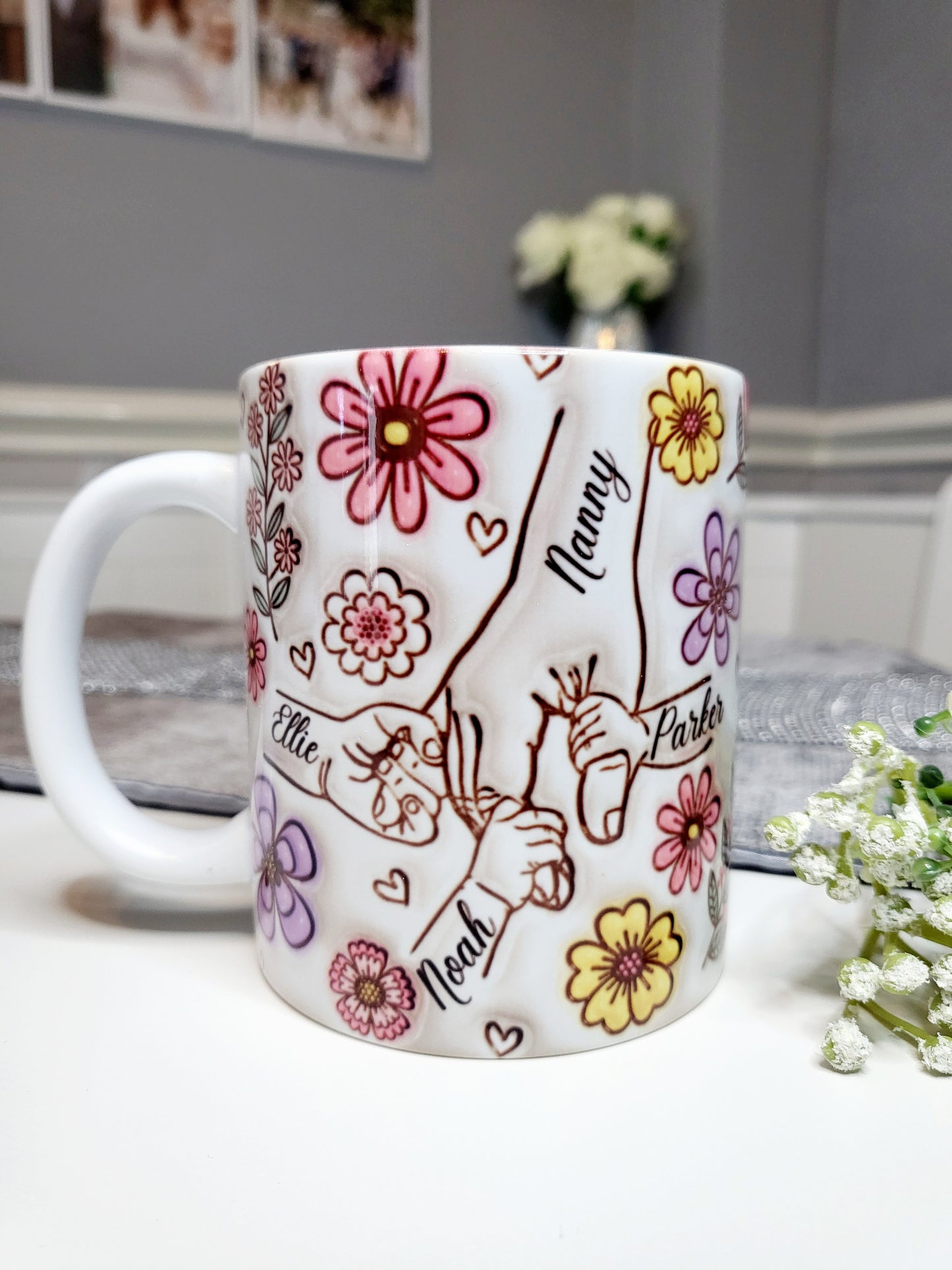 Floral Family Hands Mug