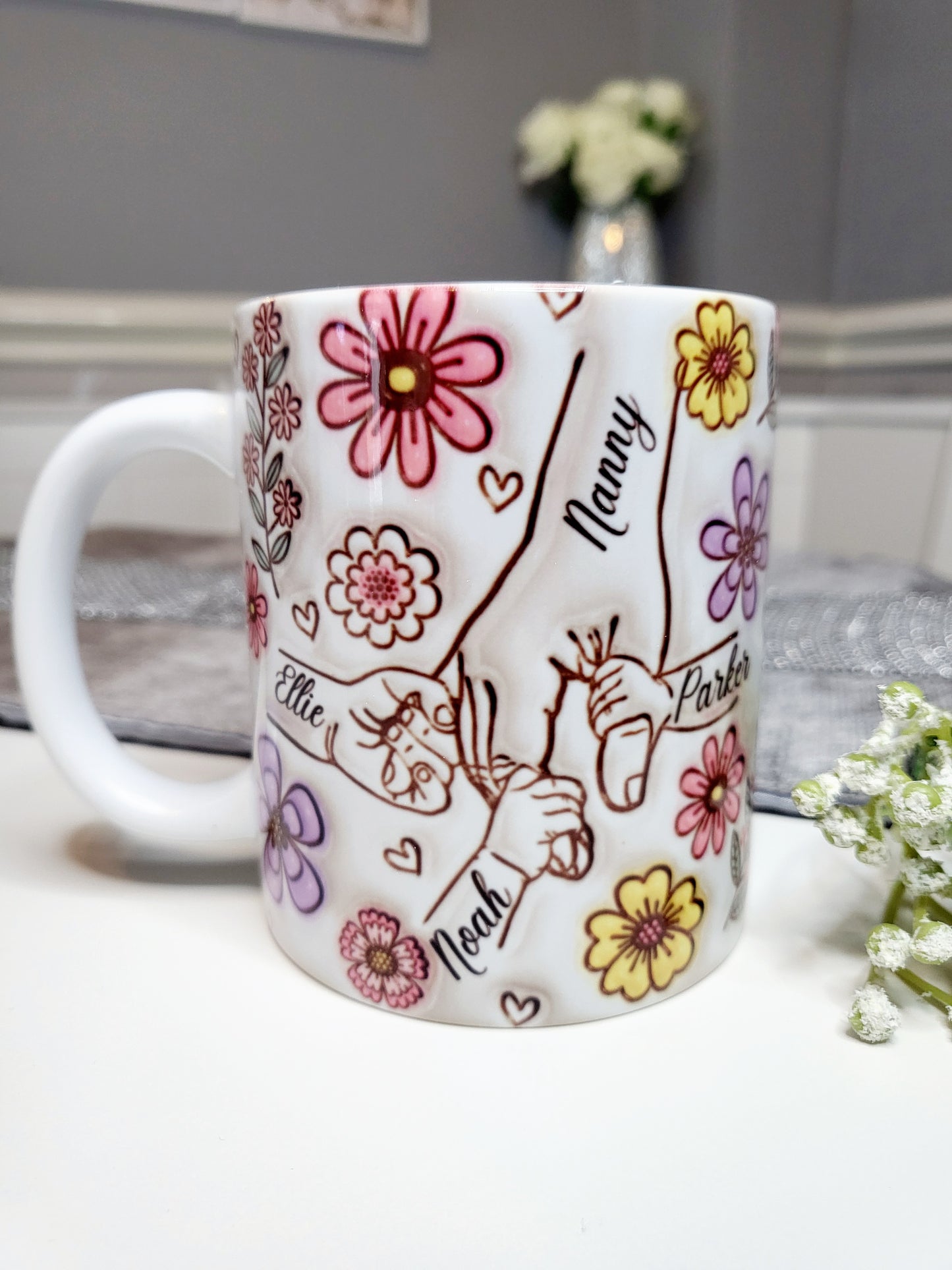 Floral Family Hands Mug