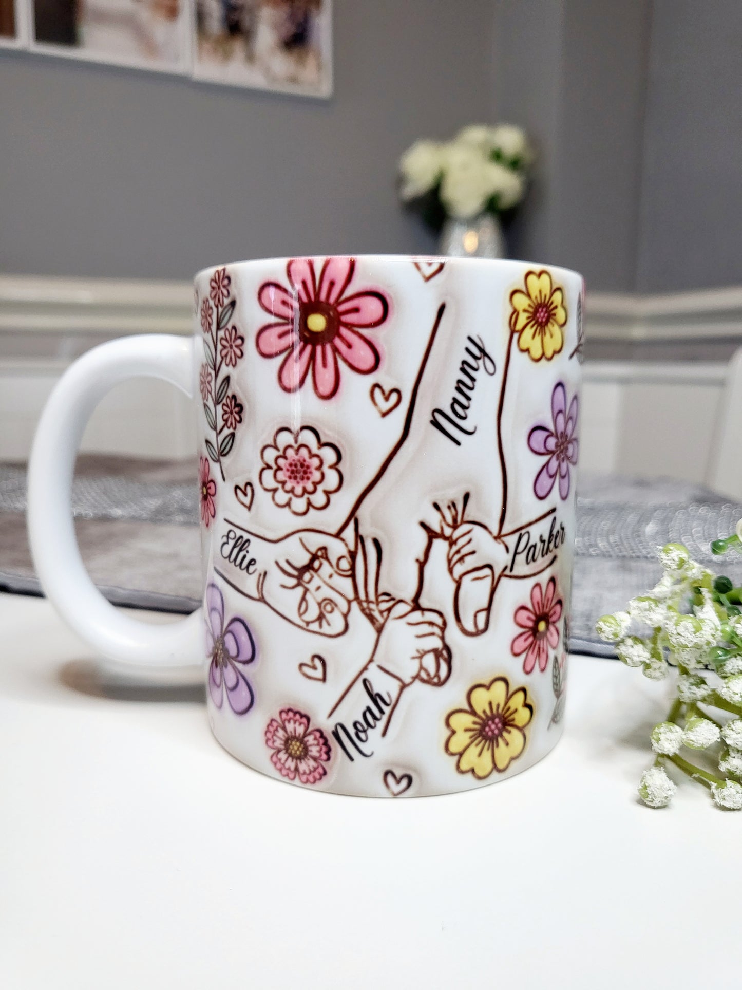 Floral Family Hands Mug