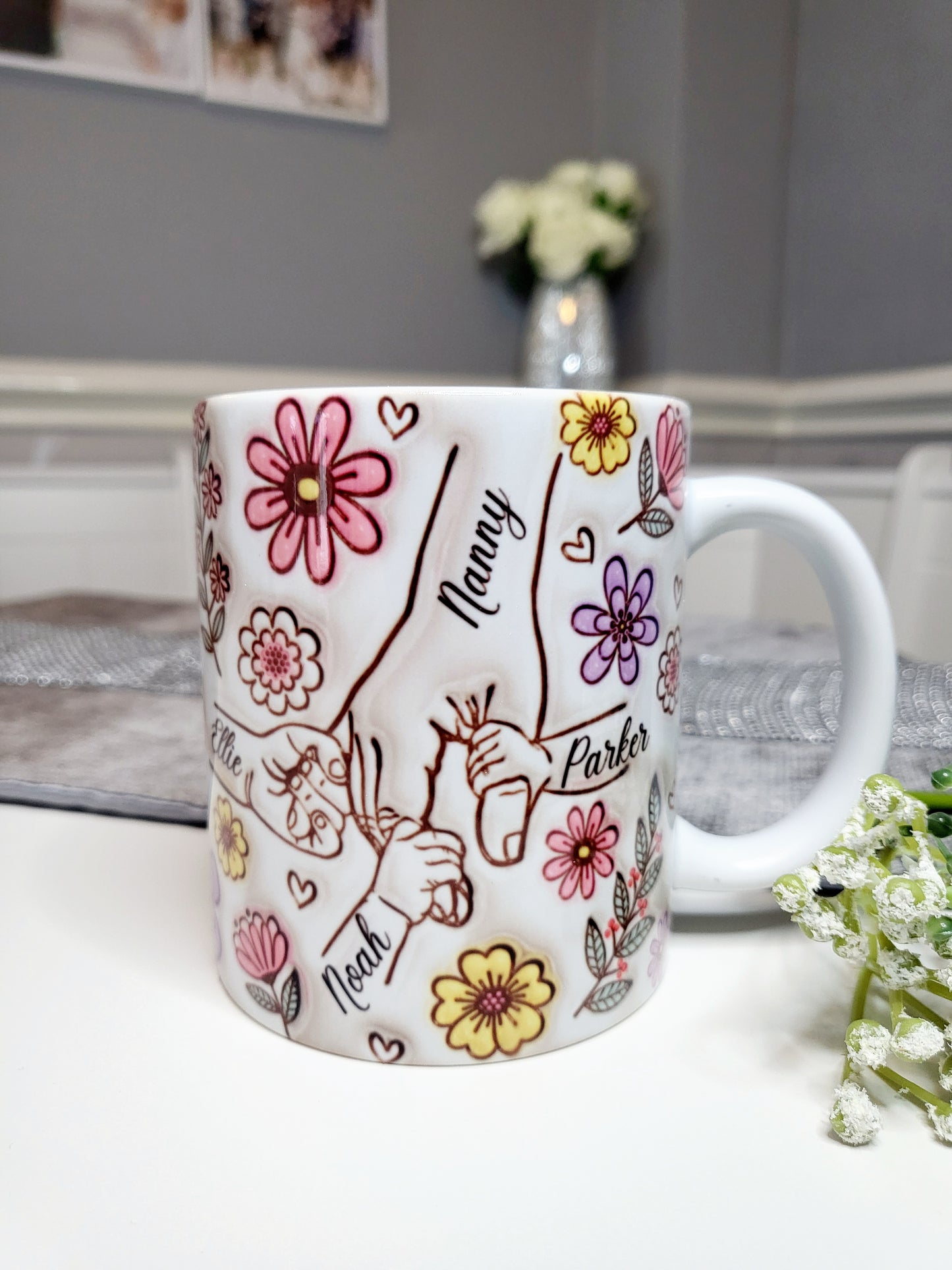 Floral Family Hands Mug