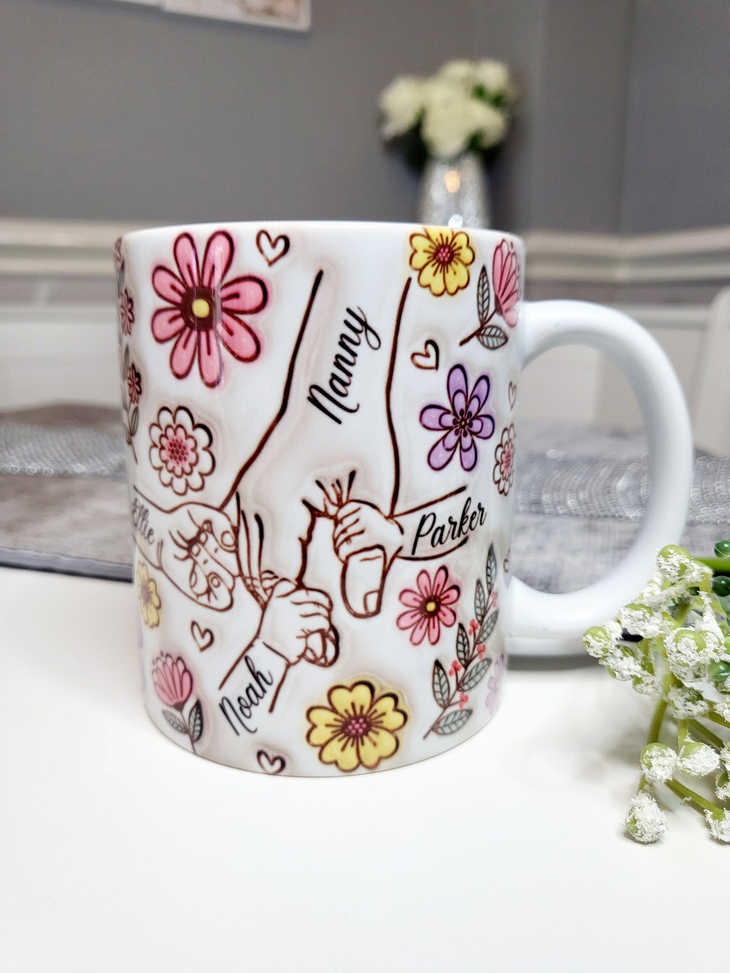 Floral Family Hands Mug