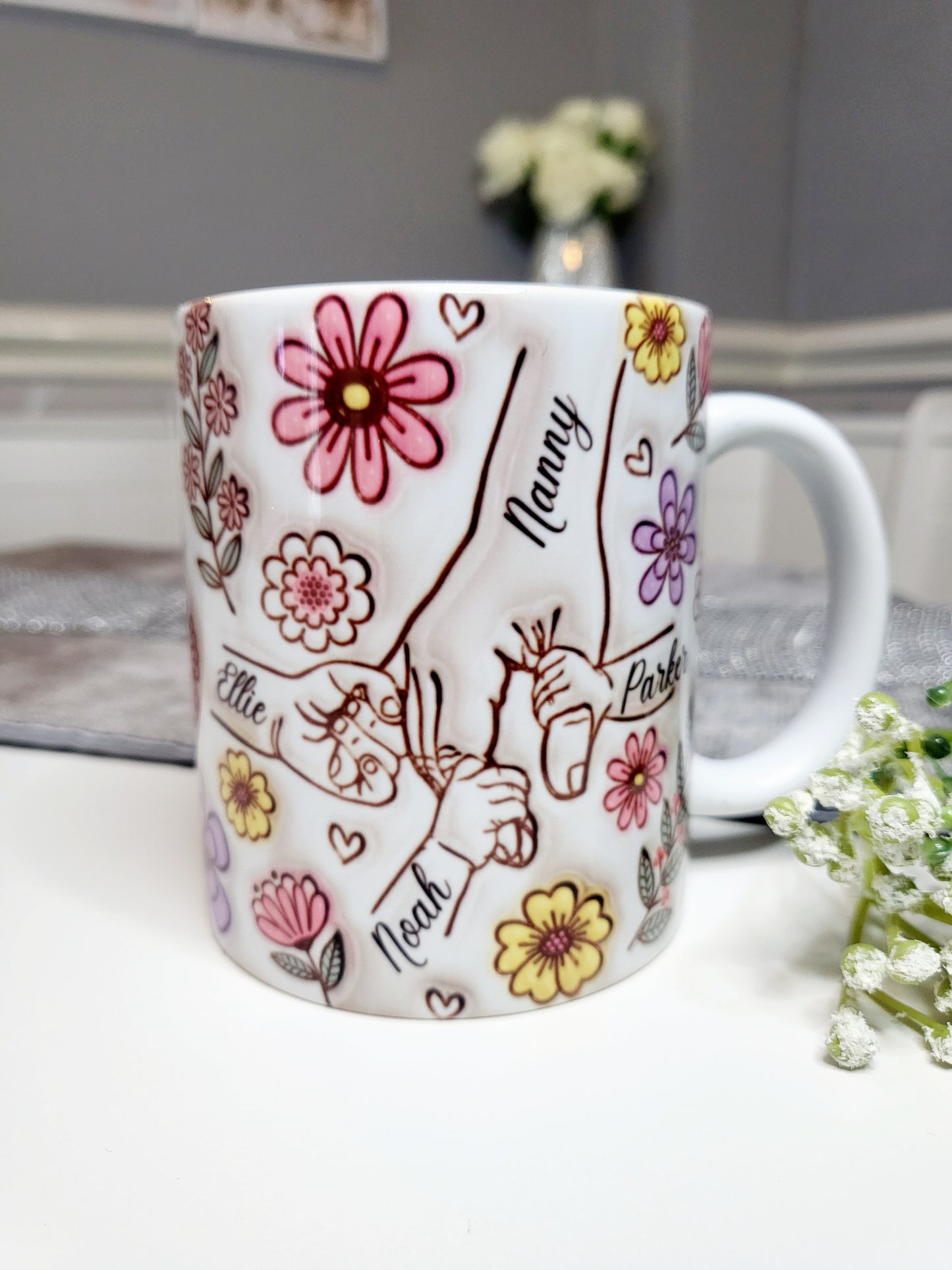 Floral Family Hands Mug