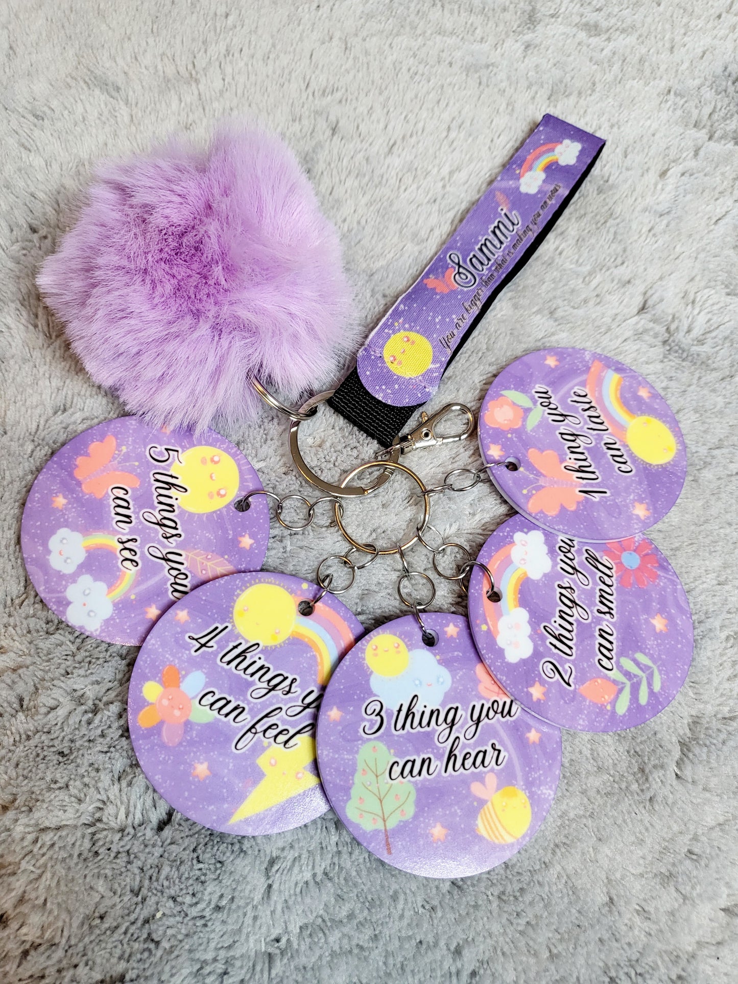 Personalised Anti Anxiety Keychain Set