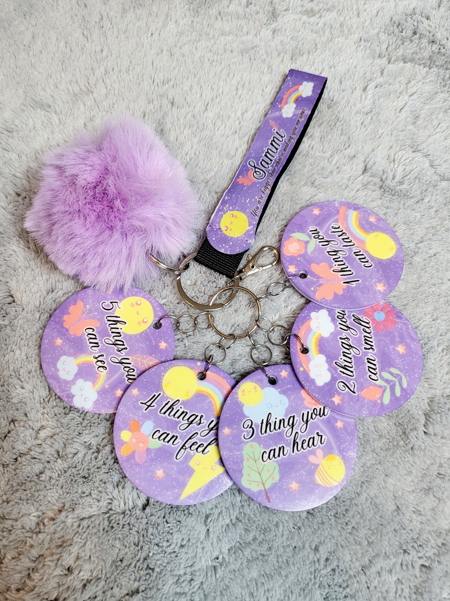 Personalised Anti Anxiety Keychain Set