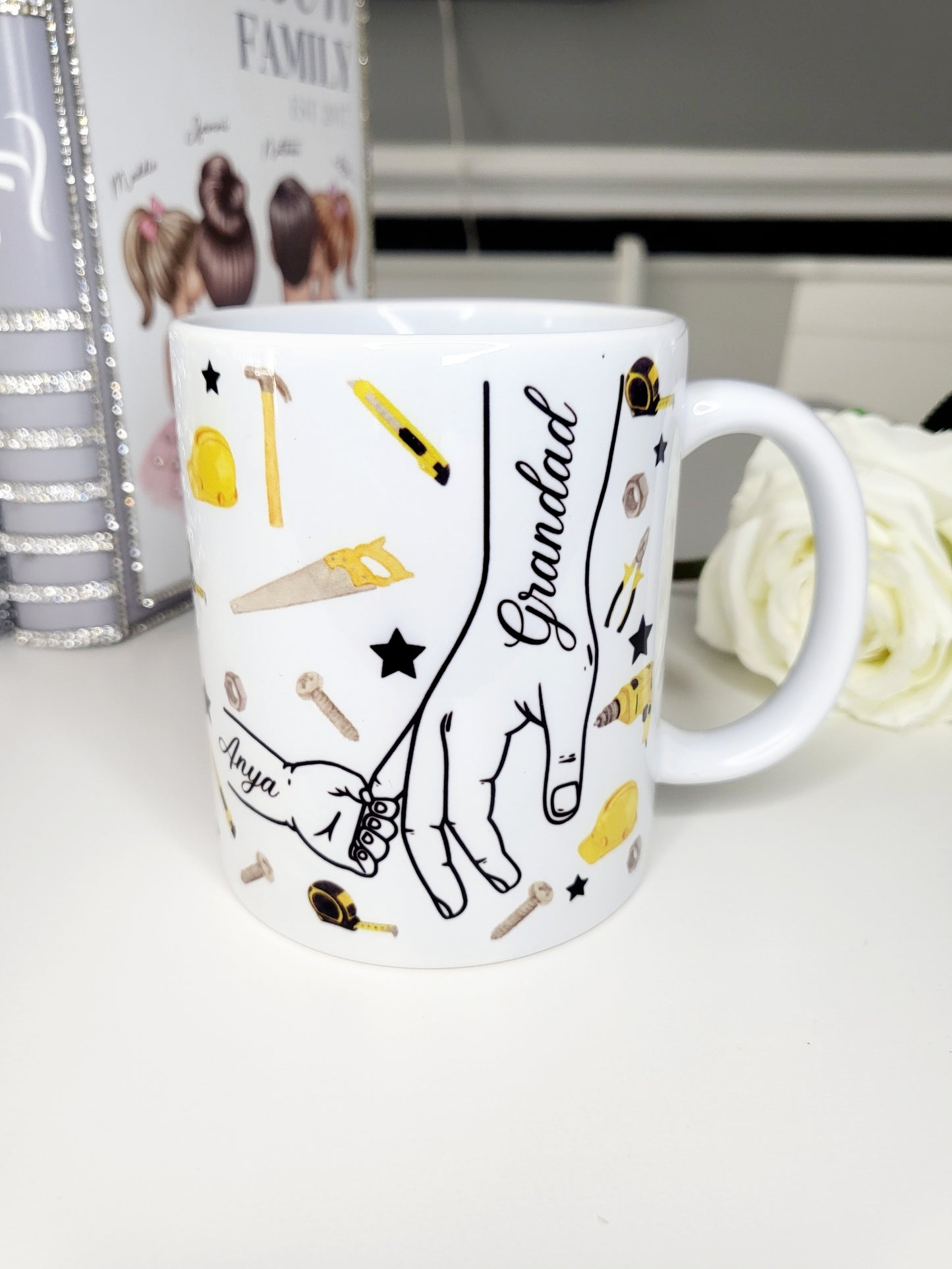 Tool Themed Family Hands Mug