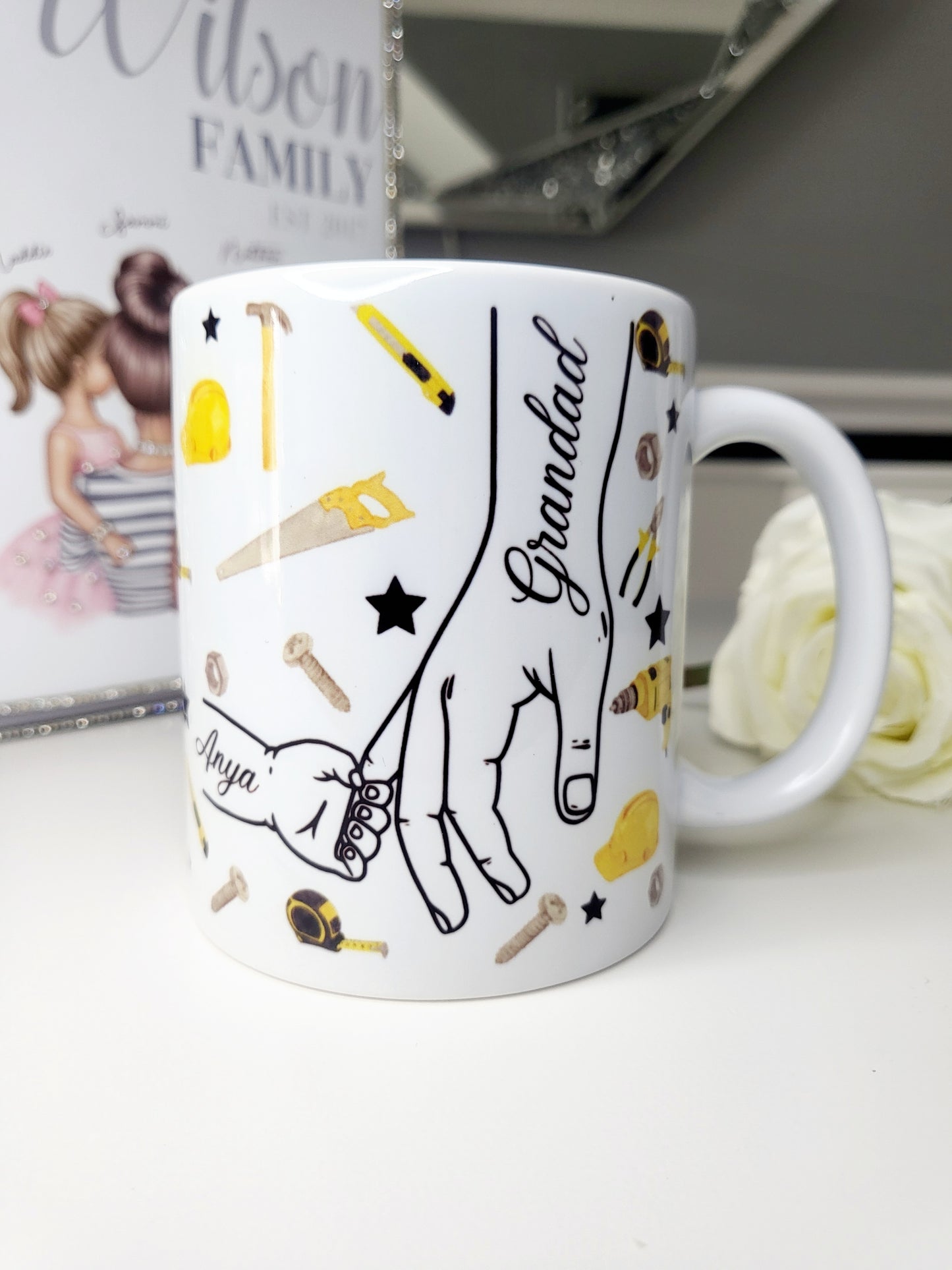 Tool Themed Family Hands Mug