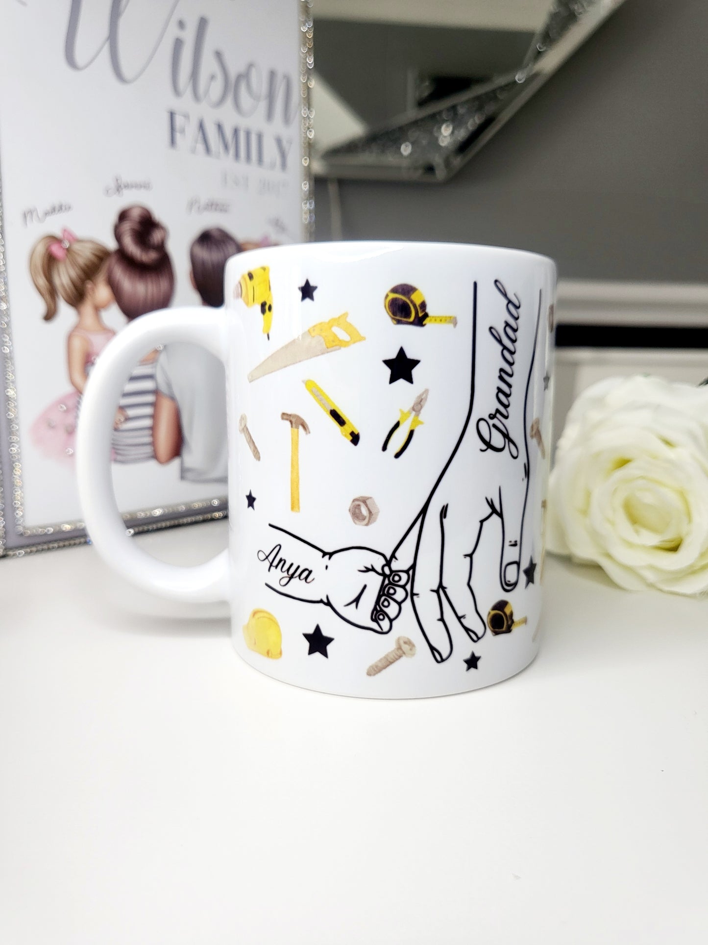 Tool Themed Family Hands Mug