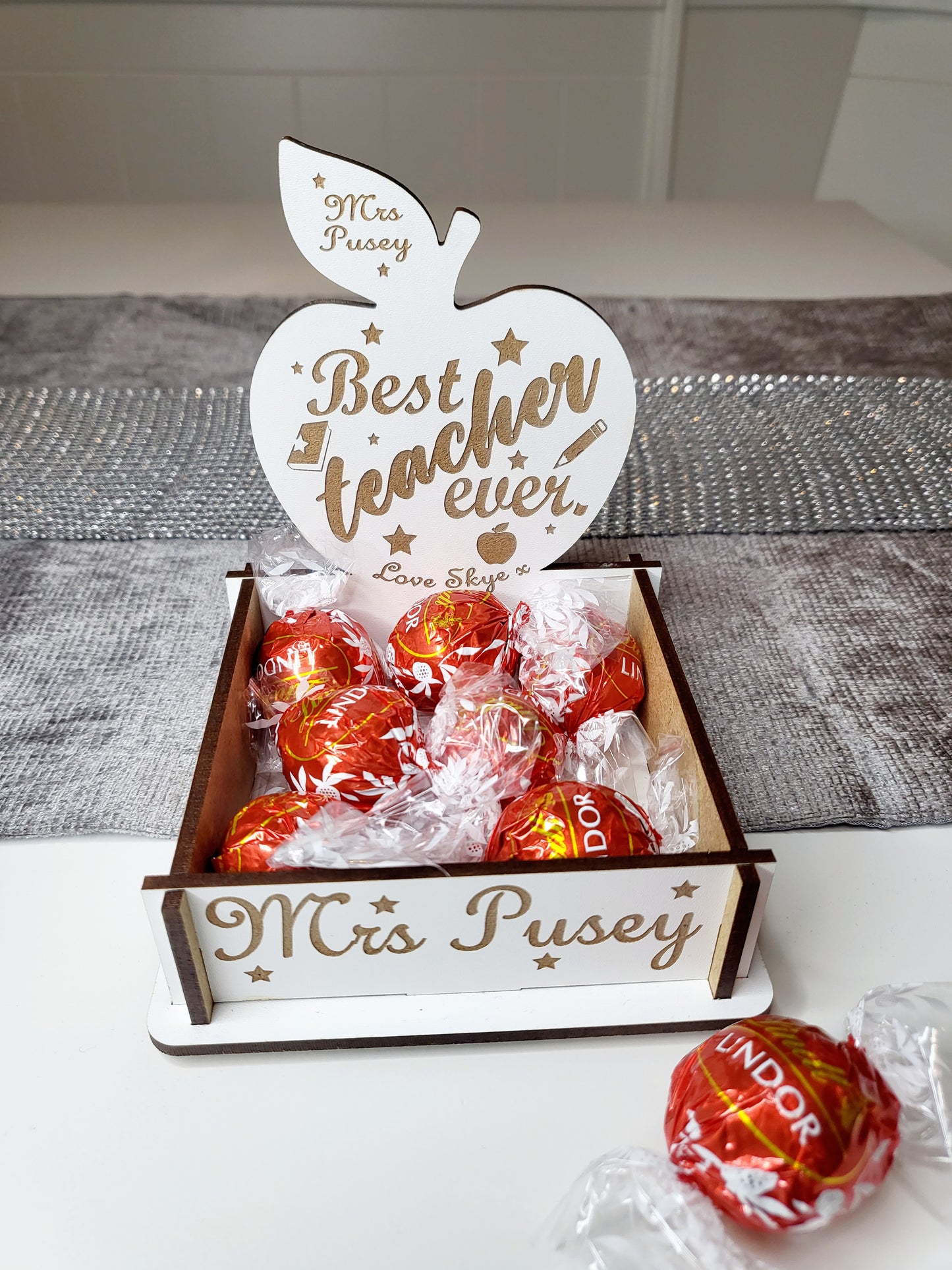 Personalised Teacher's Apple Mini Hamper - EMPTY