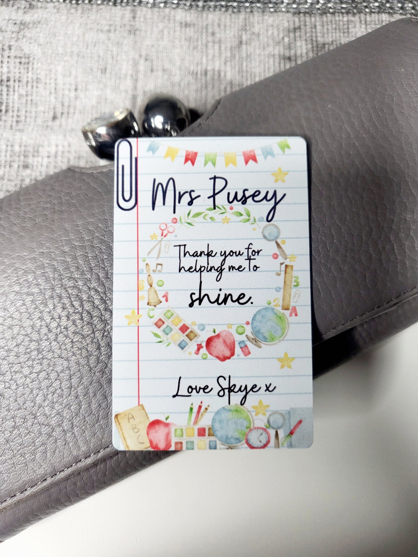 Personalised Teacher's Wallet/Purse Card