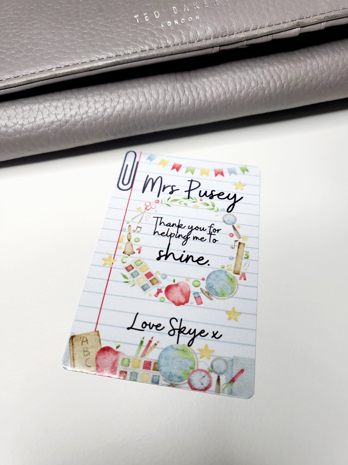 Personalised Teacher's Wallet/Purse Card