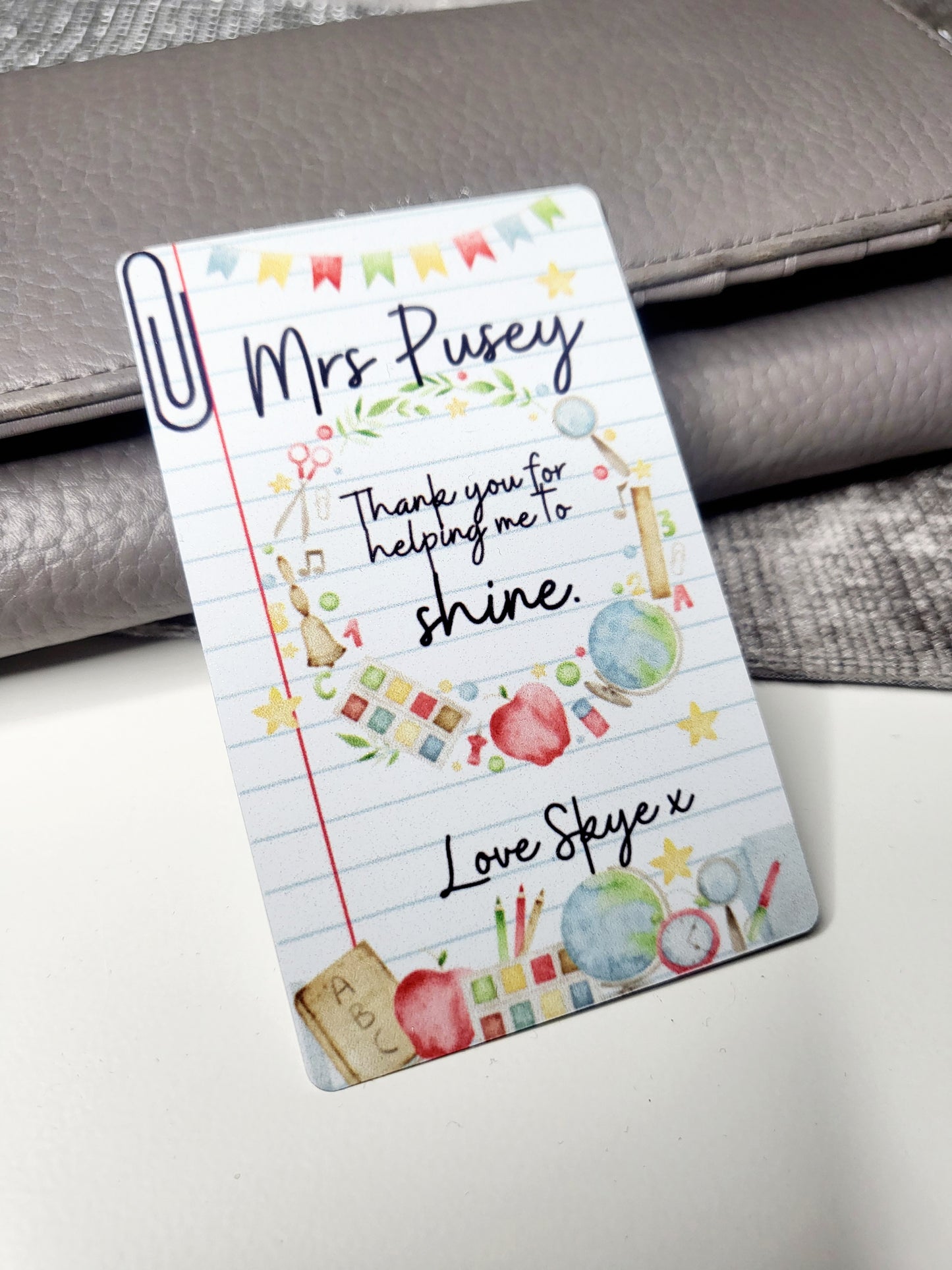 Personalised Teacher's Wallet/Purse Card