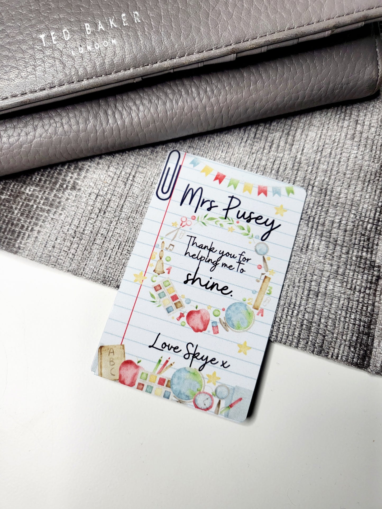 Personalised Teacher's Wallet/Purse Card