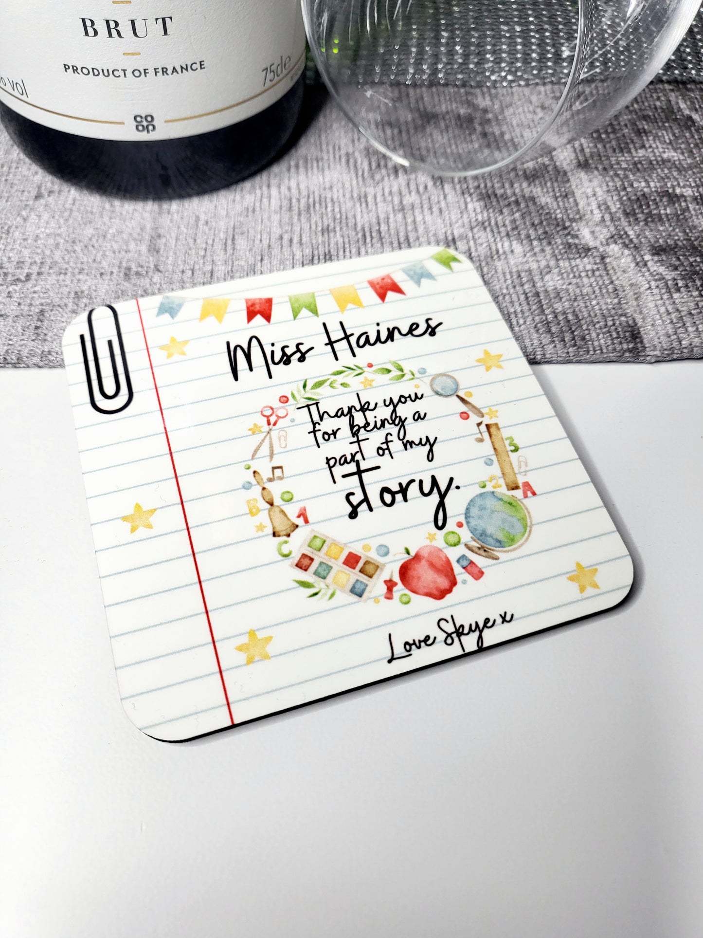 Personalised Teacher's Coaster