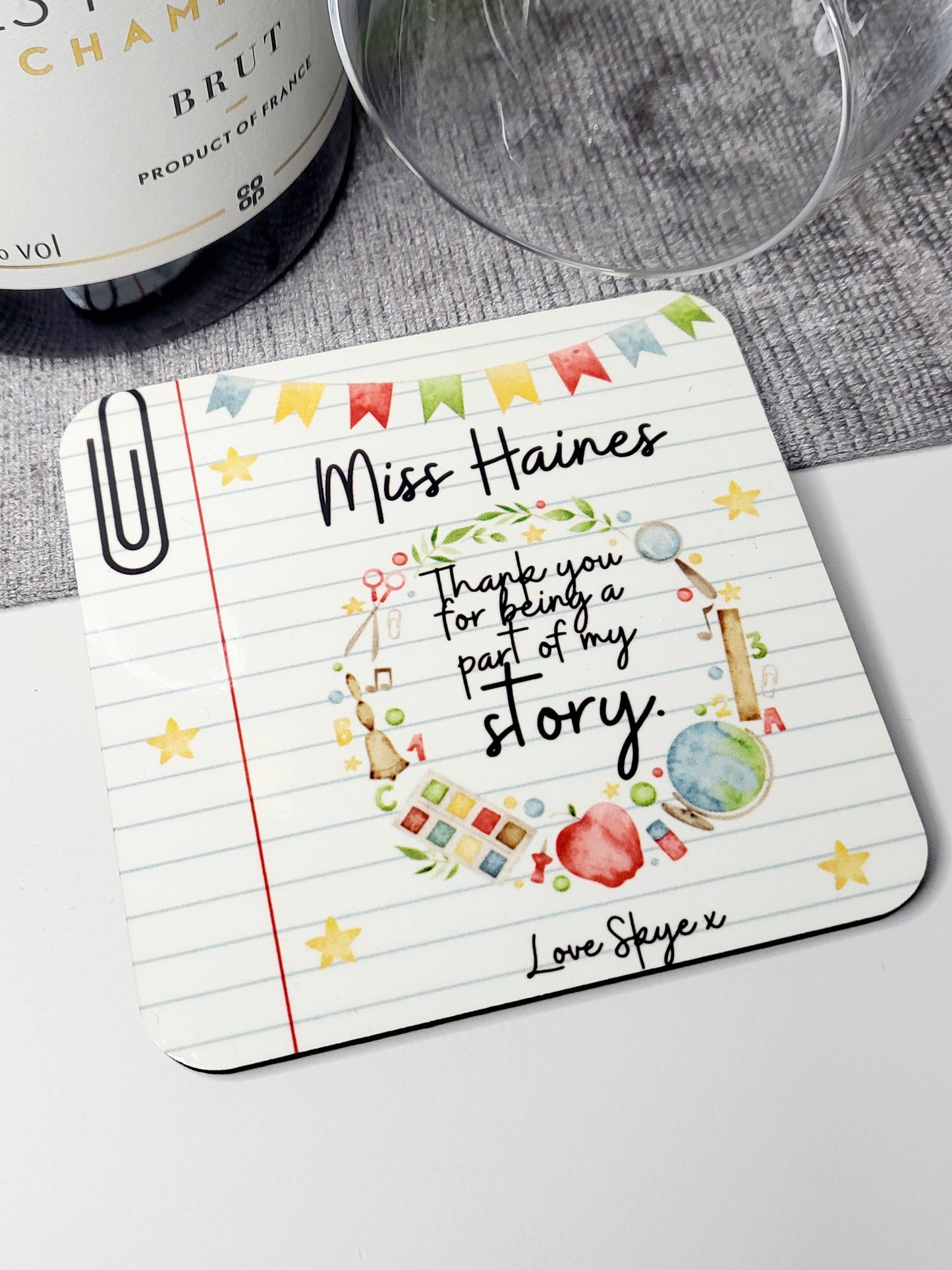 Personalised Teacher's Coaster