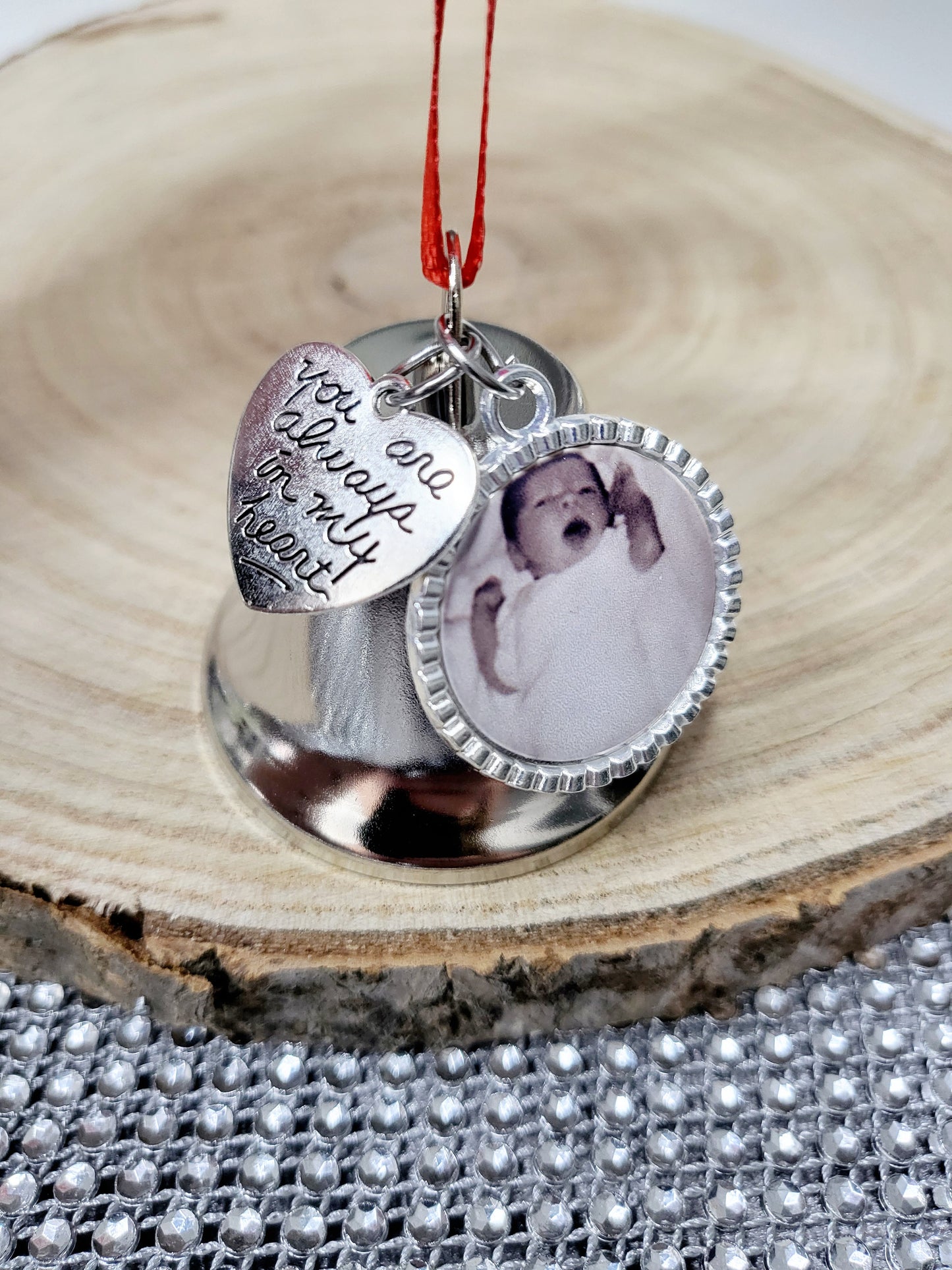 Personalised Christmas Memorial Bell Tree Decoration - Any Photo