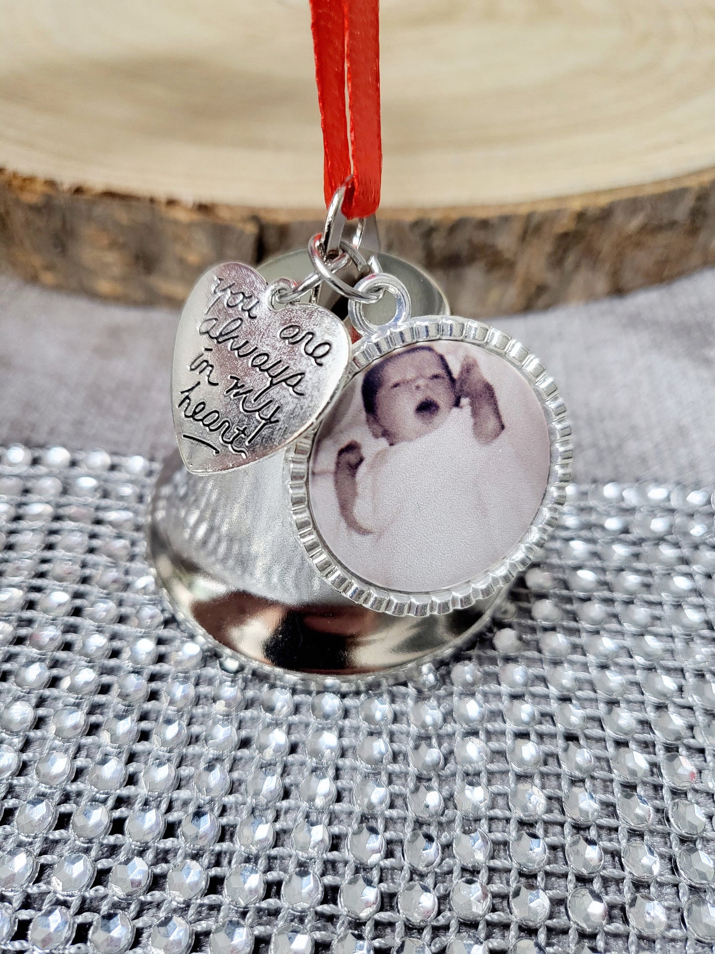 Personalised Christmas Memorial Bell Tree Decoration - Any Photo