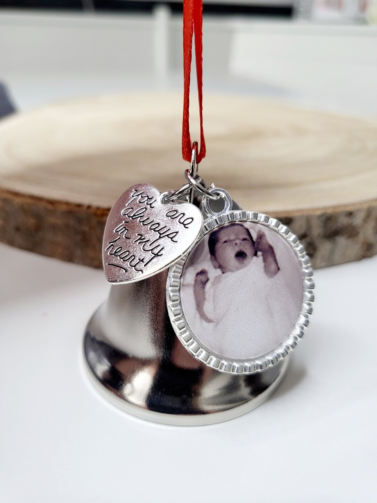 Personalised Christmas Memorial Bell Tree Decoration - Any Photo