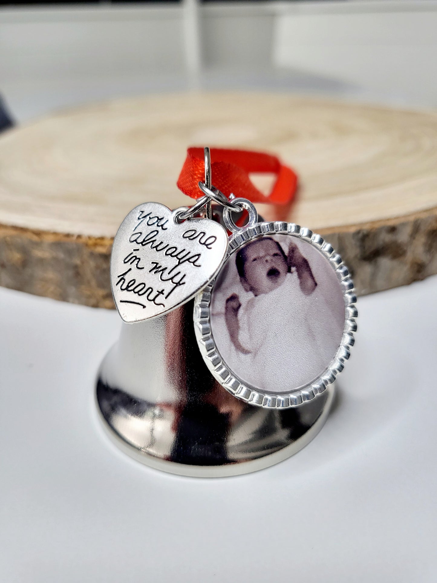 Personalised Christmas Memorial Bell Tree Decoration - Any Photo