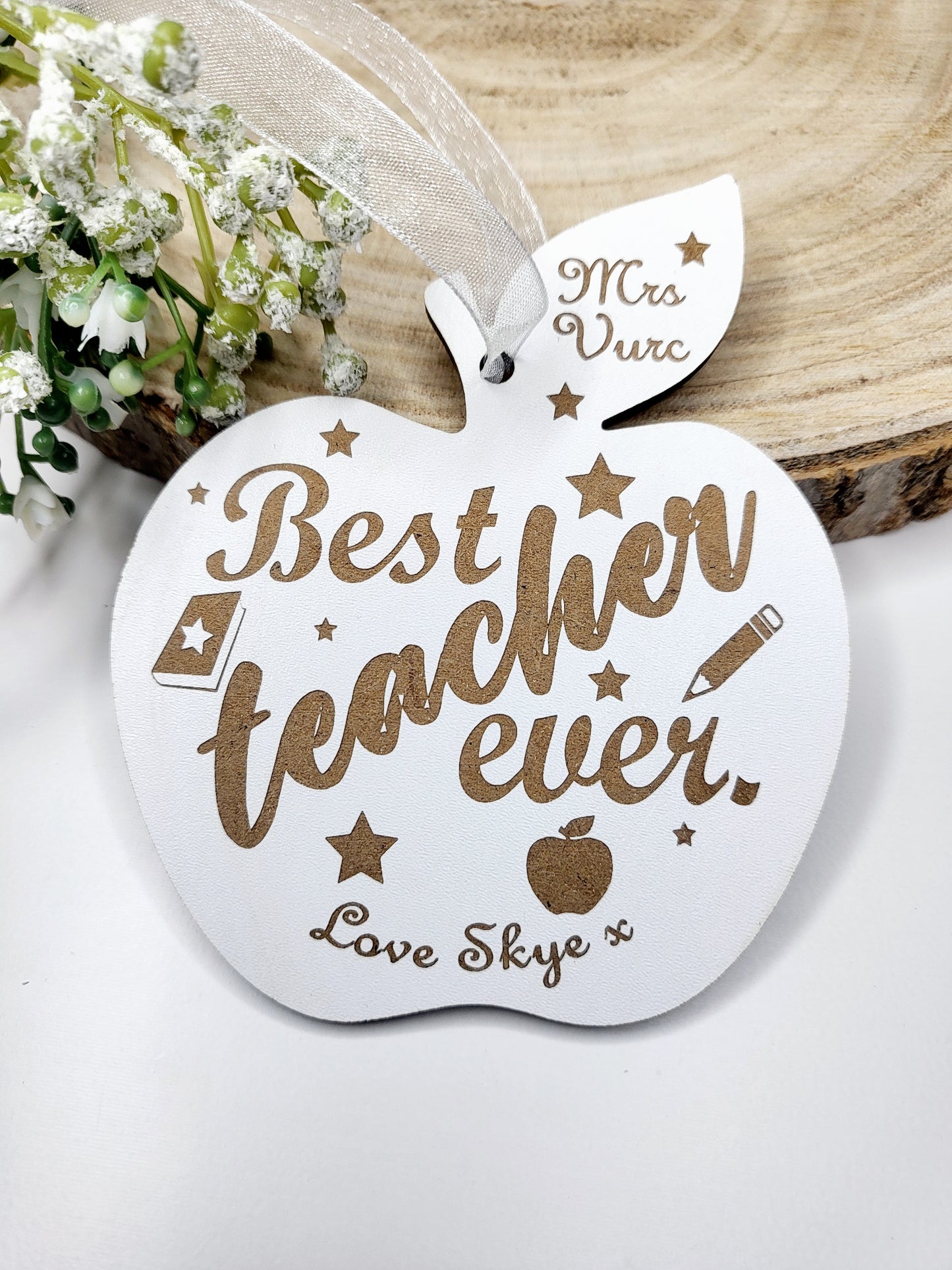 Personalised Teacher's Apple Hanging Keepsake