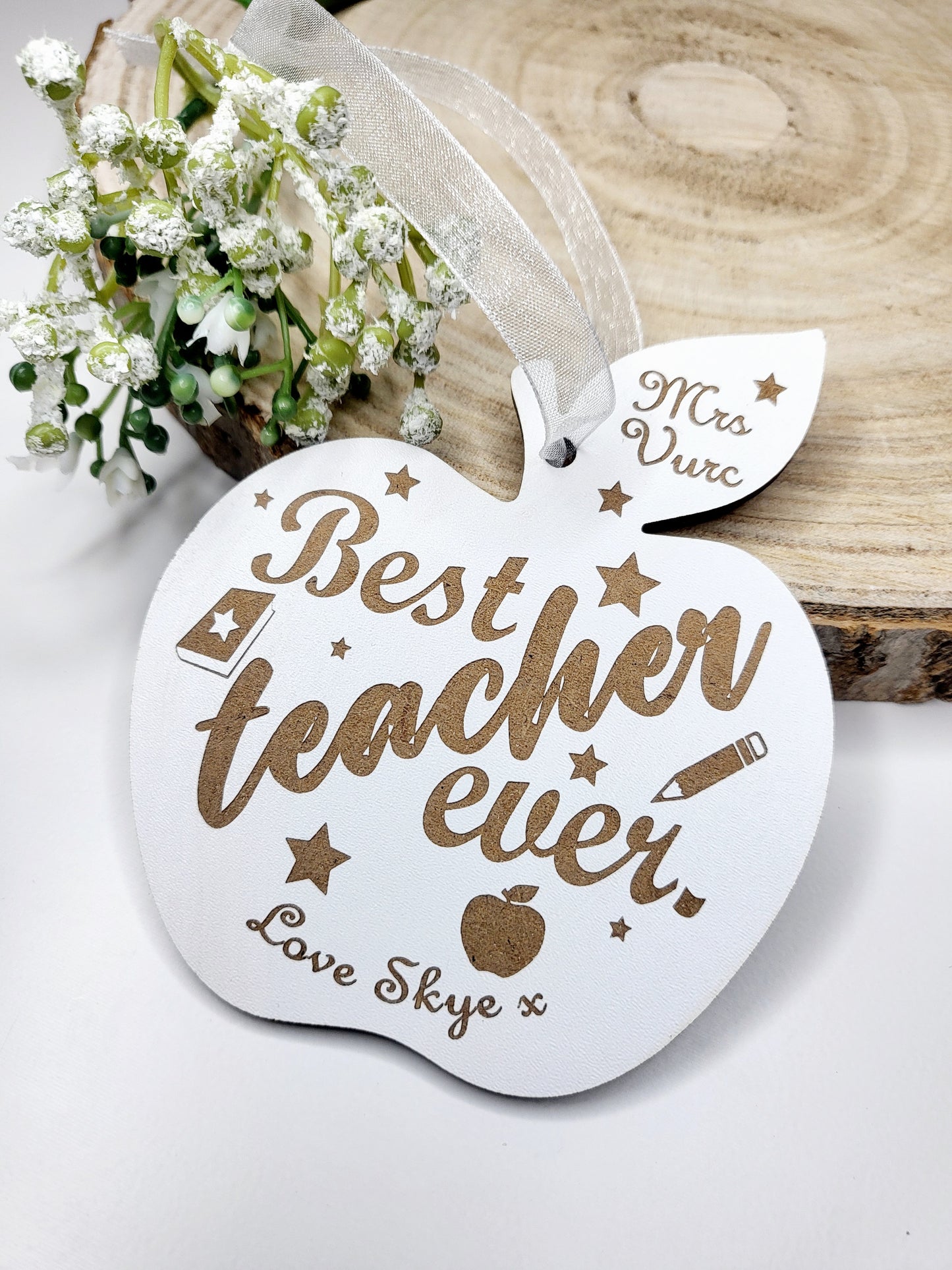 Personalised Teacher's Apple Hanging Keepsake