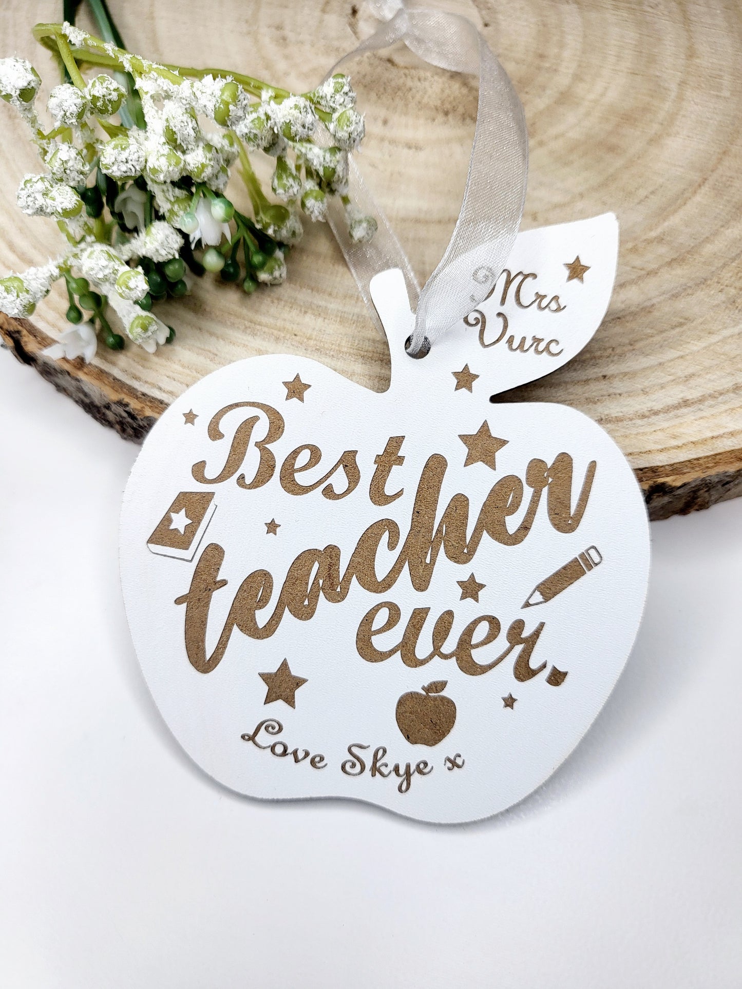 Personalised Teacher's Apple Hanging Keepsake