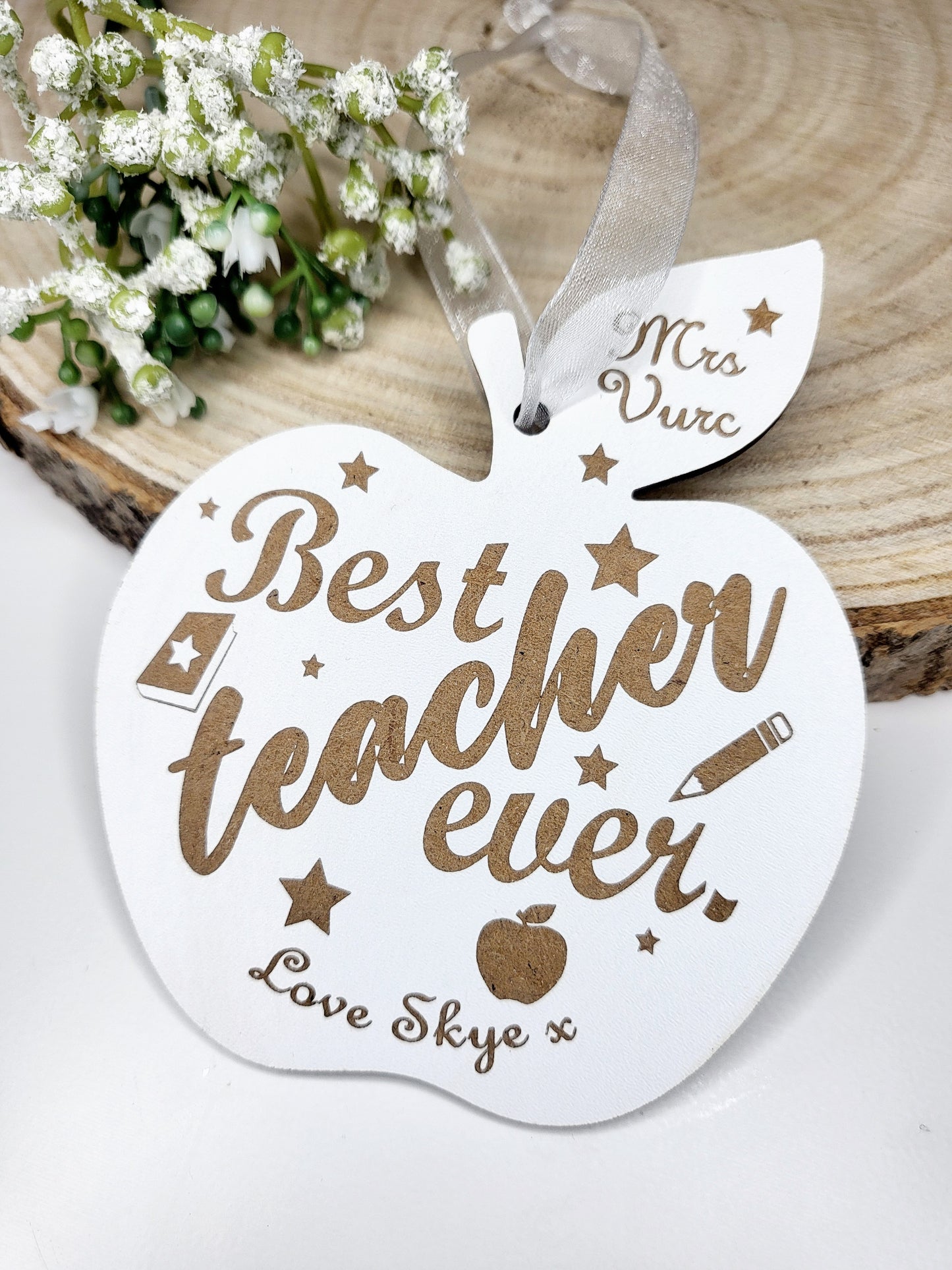 Personalised Teacher's Apple Hanging Keepsake