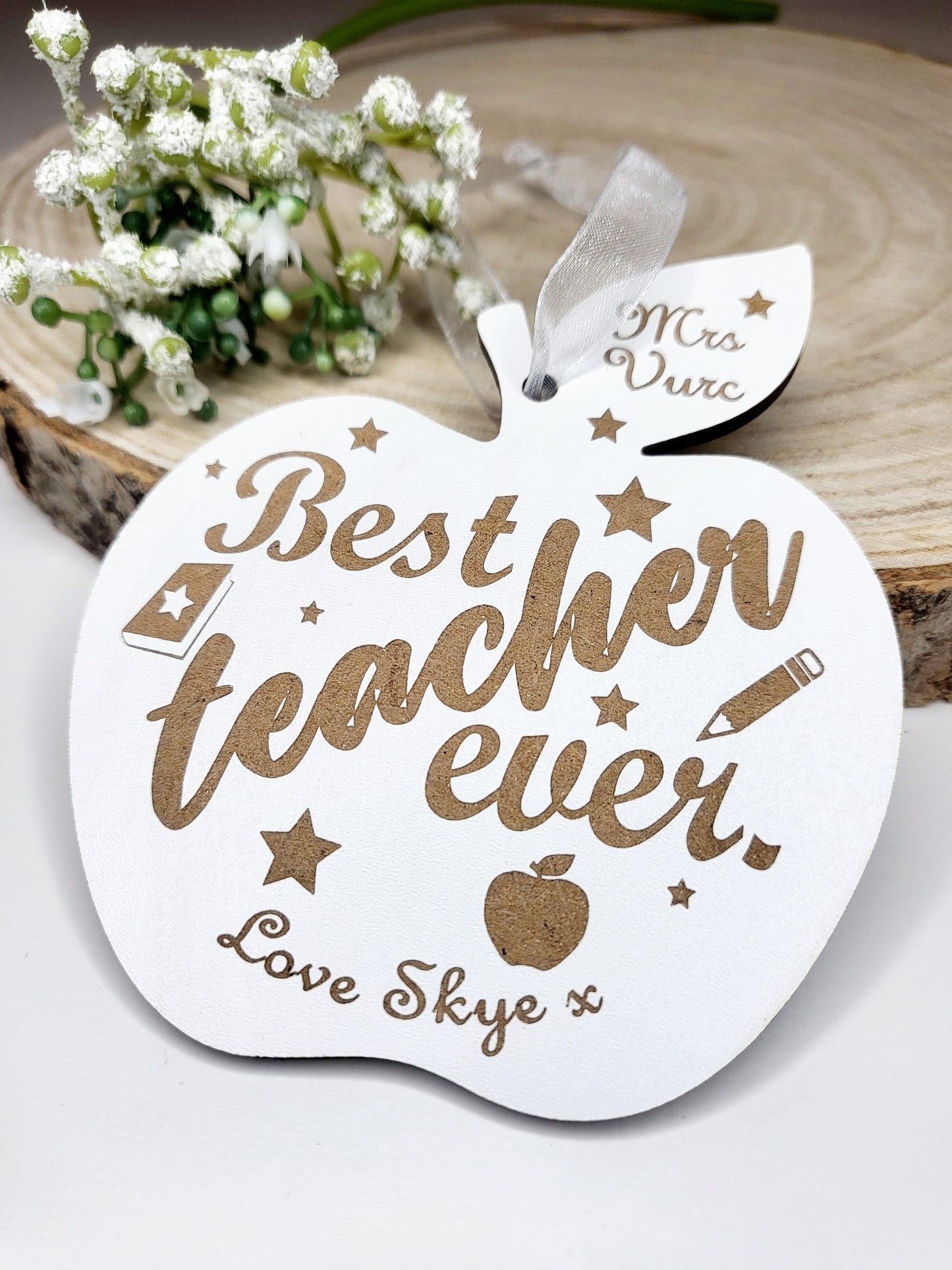 Personalised Teacher's Apple Hanging Keepsake