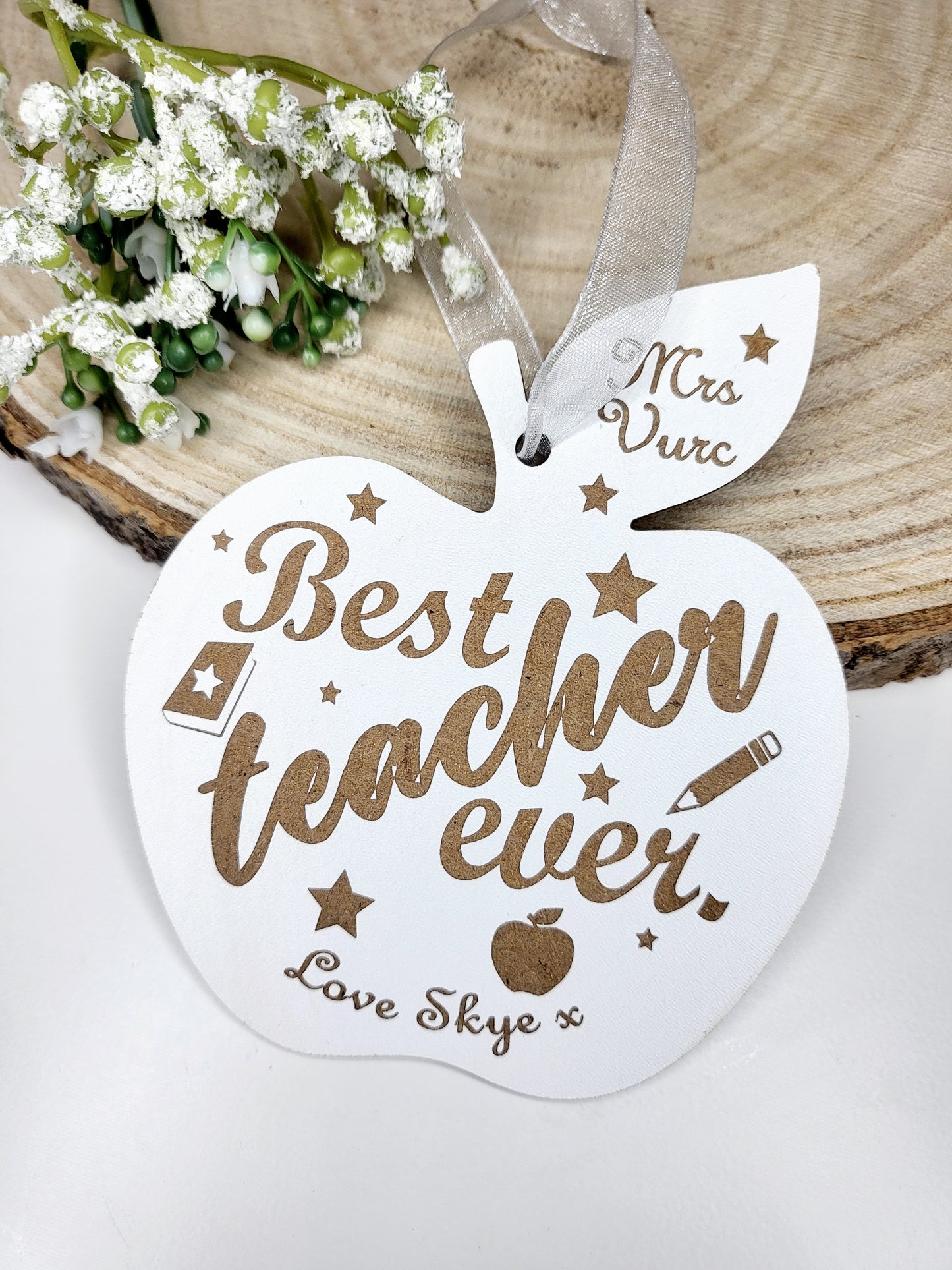 Personalised Teacher's Apple Hanging Keepsake