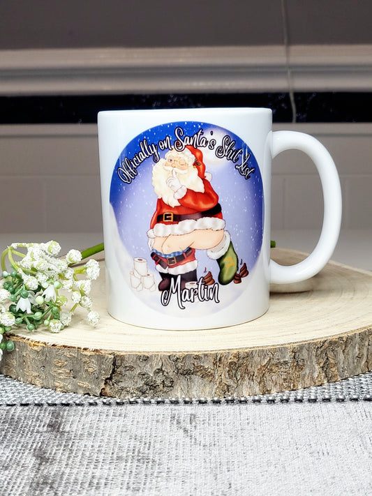 Personalised Santa's Shit List Mug