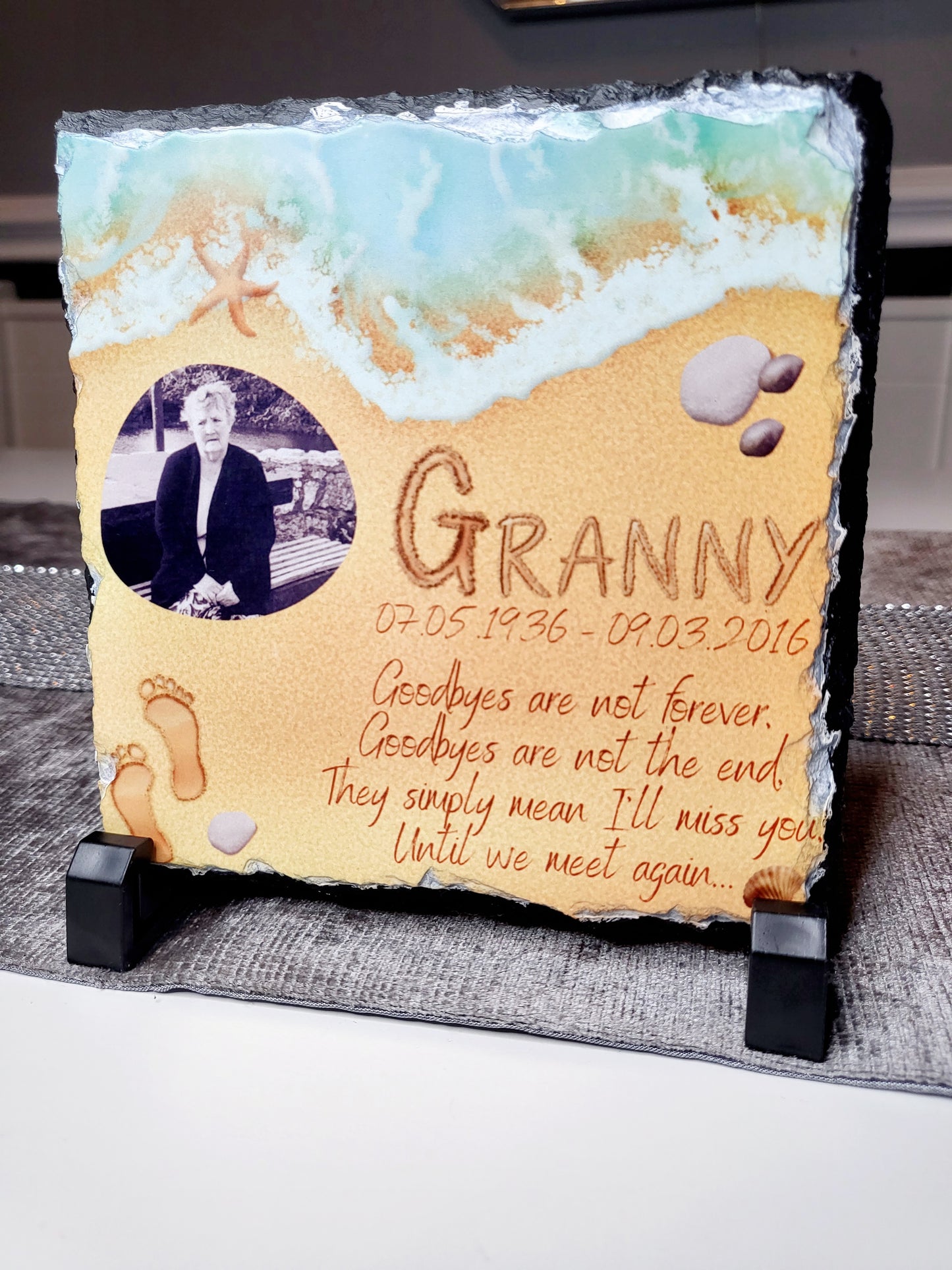 Personalised Square Memorial Slate - Any Photo