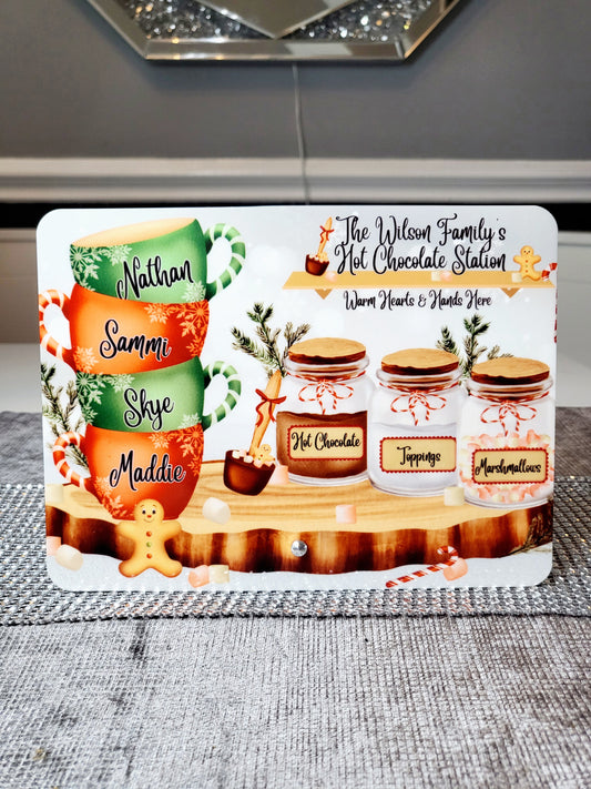 Personalised Hot Chocolate Station Sign - Freestanding/Hanging