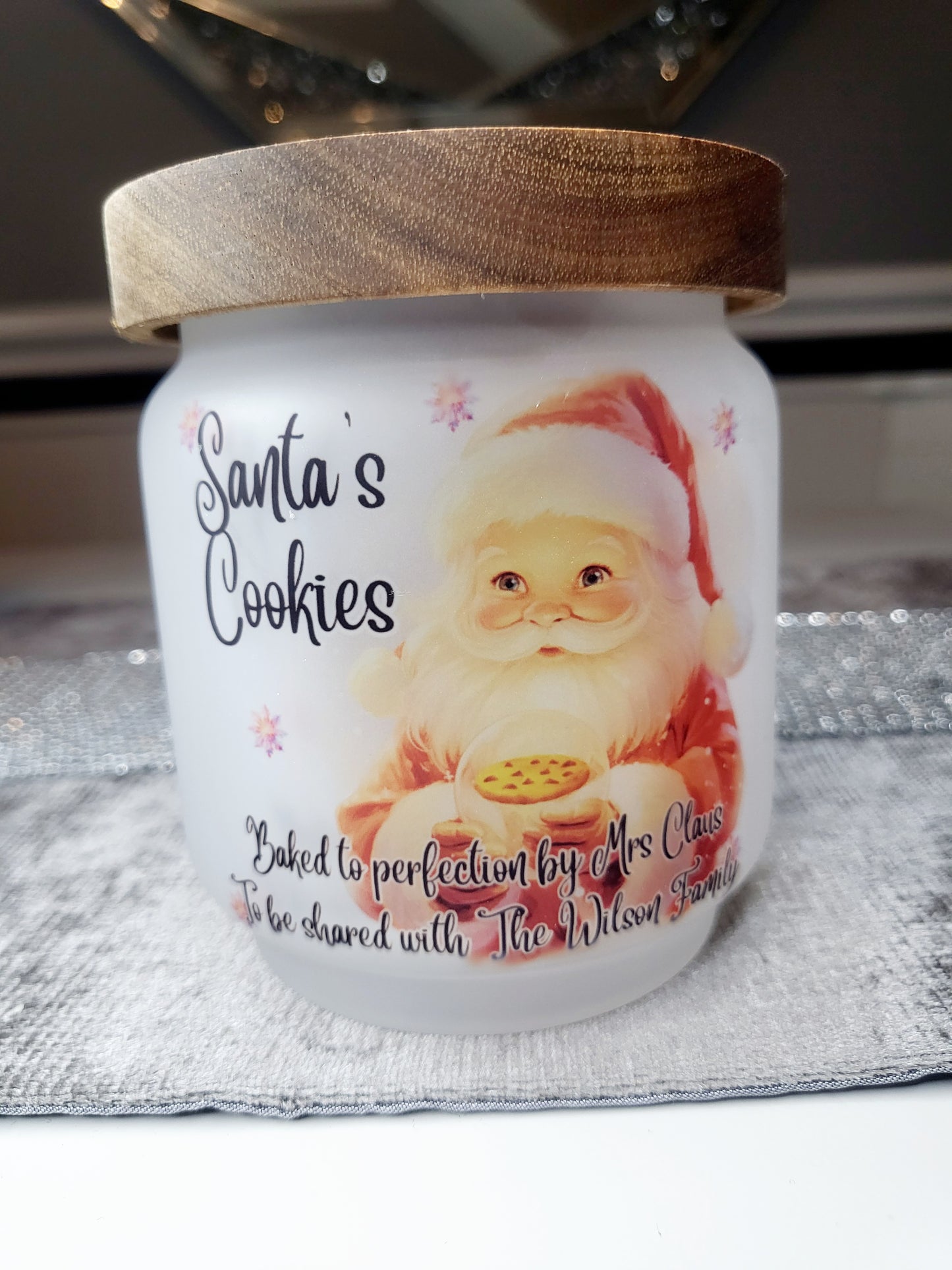 Personalised Santa Cookie Glass Jar - 4 Sizes