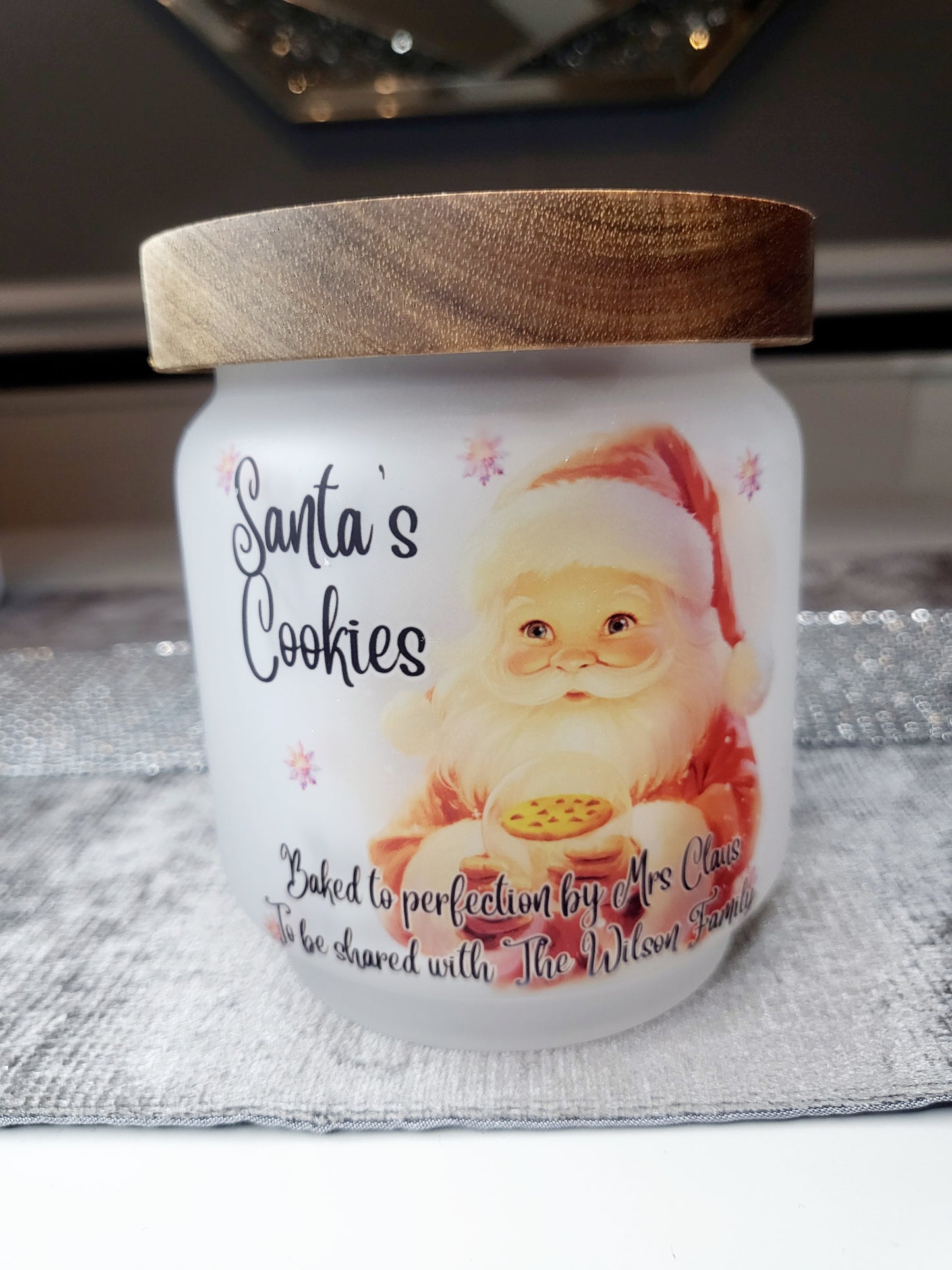 Personalised Santa Cookie Glass Jar - 4 Sizes