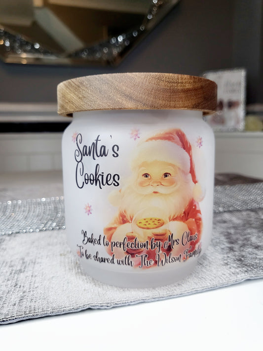 Personalised Santa Cookie Glass Jar - 4 Sizes