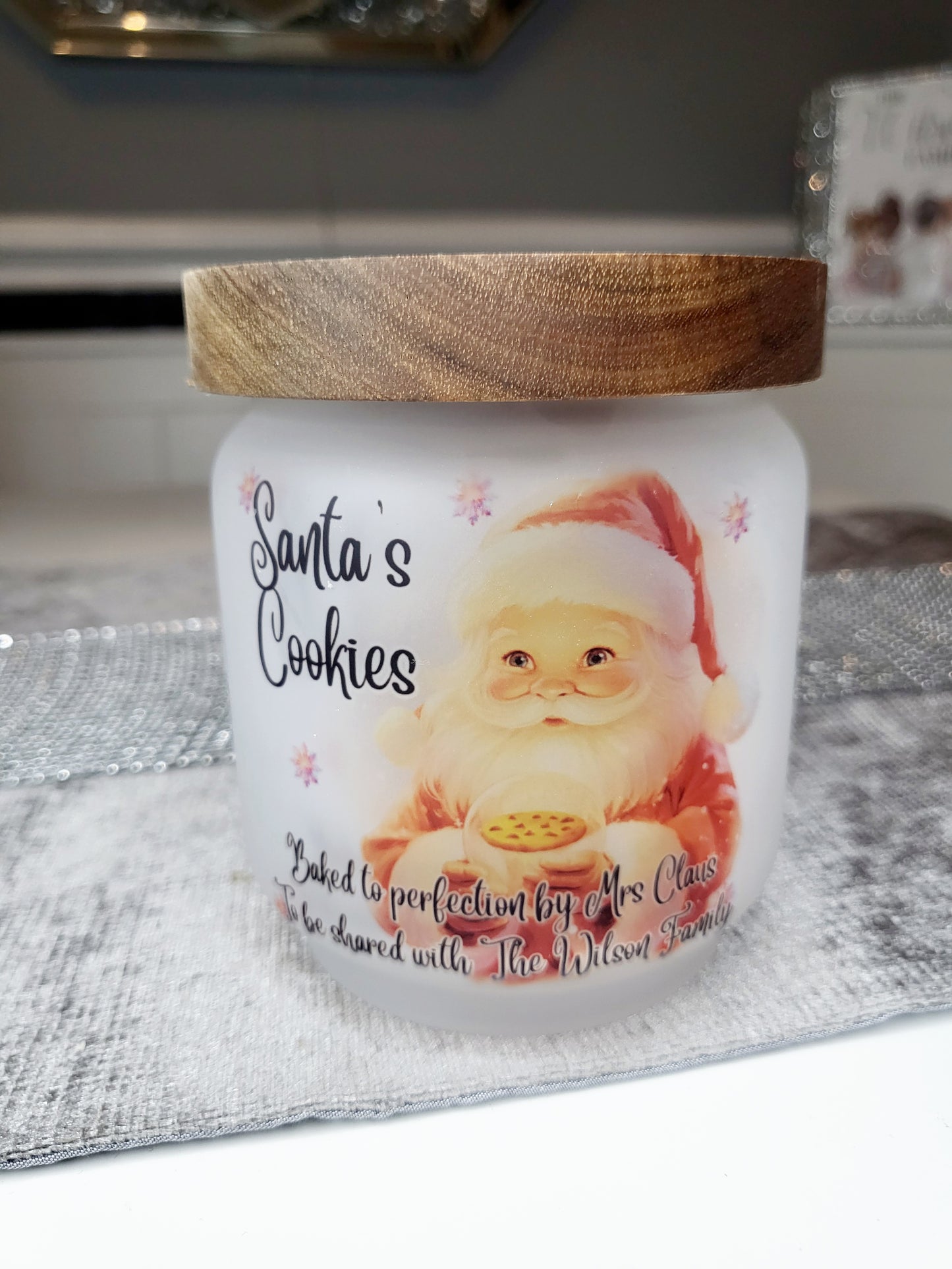 Personalised Santa Cookie Glass Jar - 4 Sizes