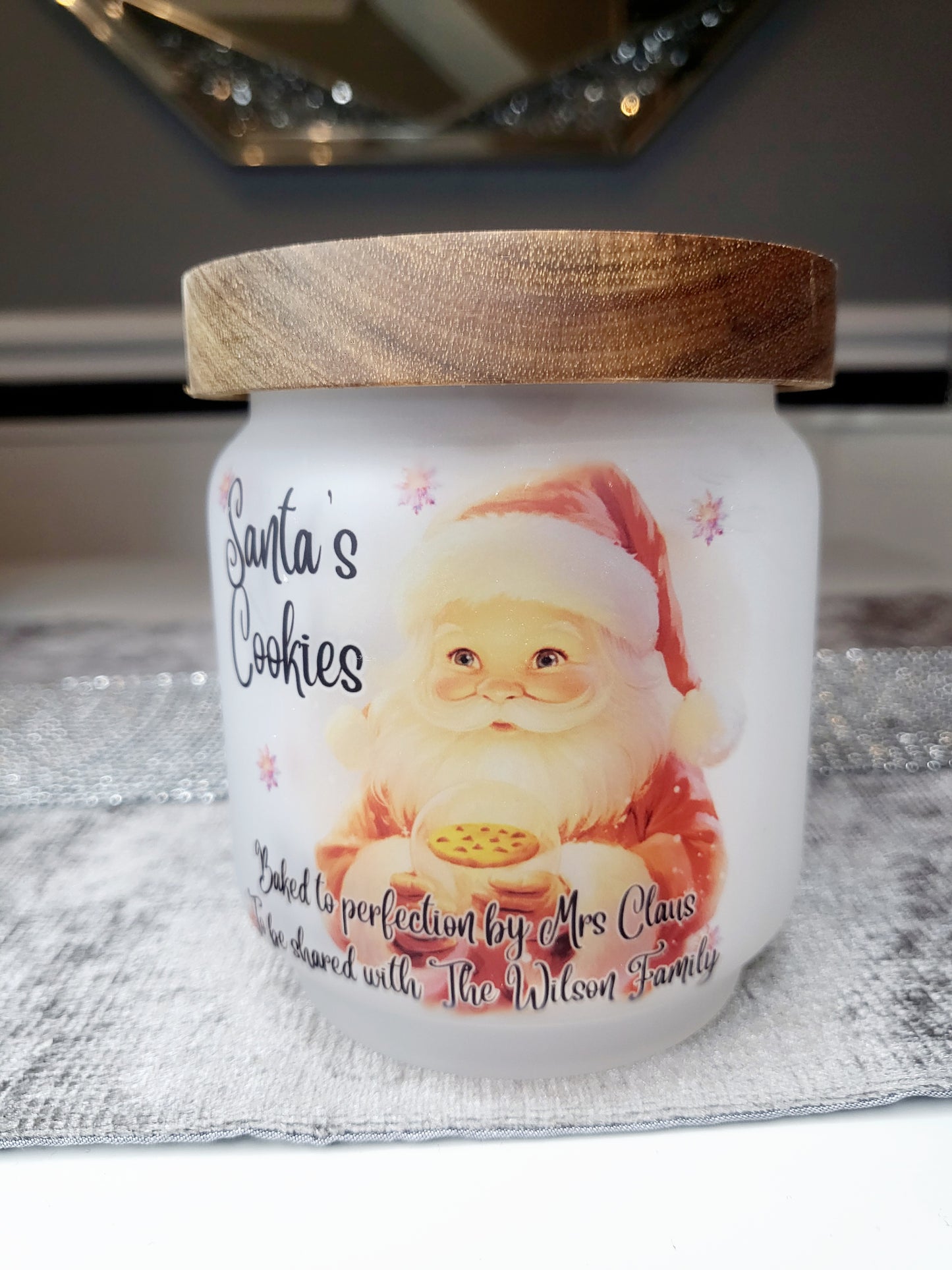 Personalised Santa Cookie Glass Jar - 4 Sizes