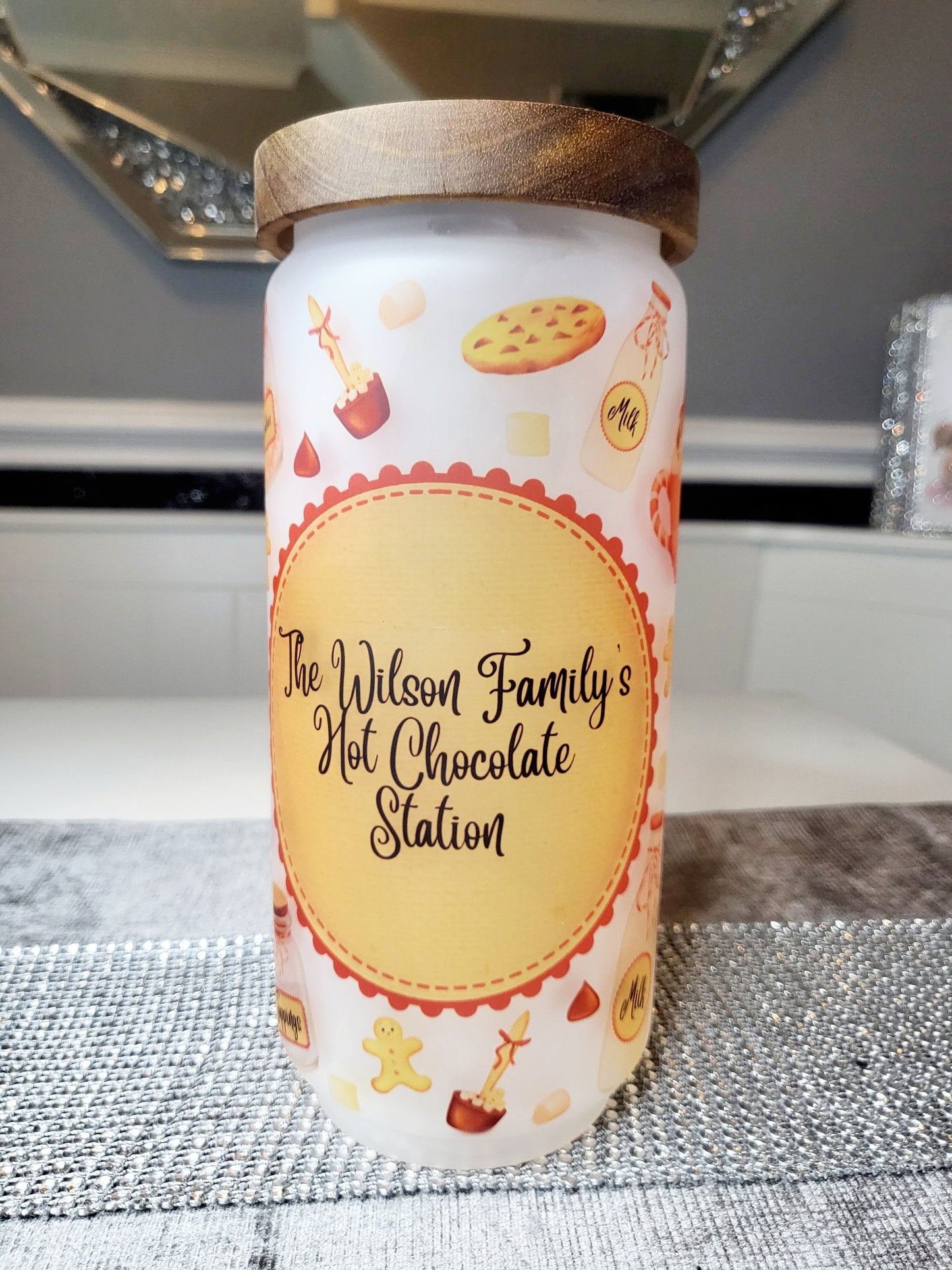 Personalised Hot Chocolate Station Glass Jar - 4 Sizes