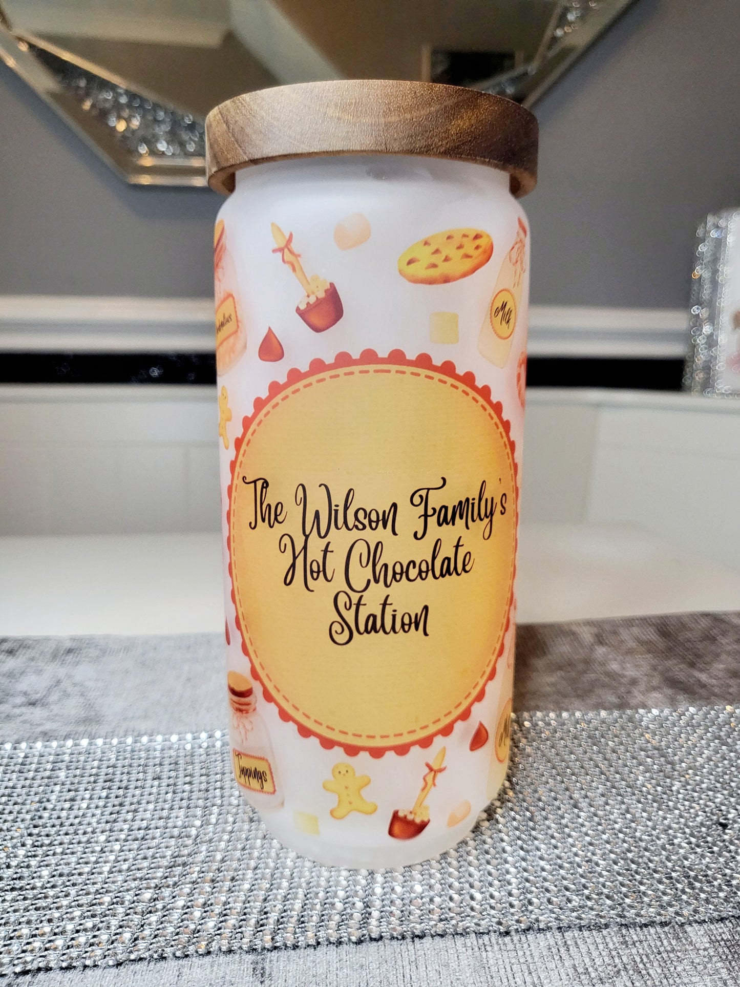 Personalised Hot Chocolate Station Glass Jar - 4 Sizes