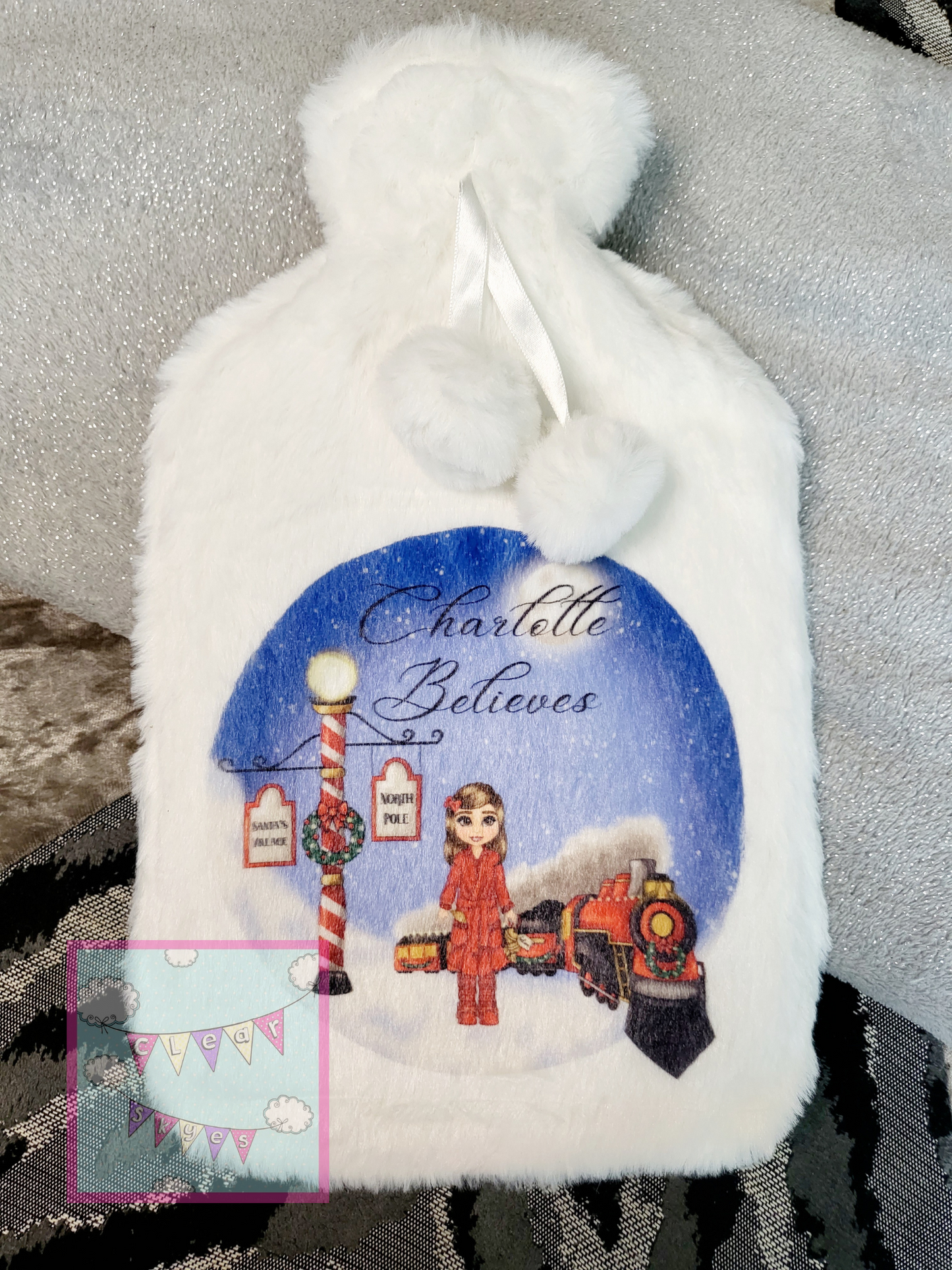 Personalised Christmas Hot Water Bottle & Cover - PRE ORDER